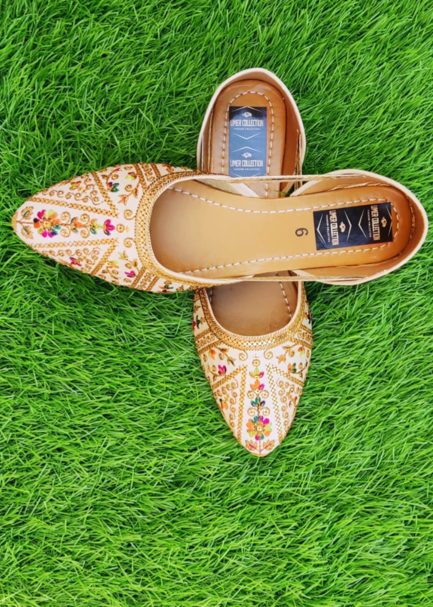 Khussa in Beige by - High Quality Women Khussa KNQ5073