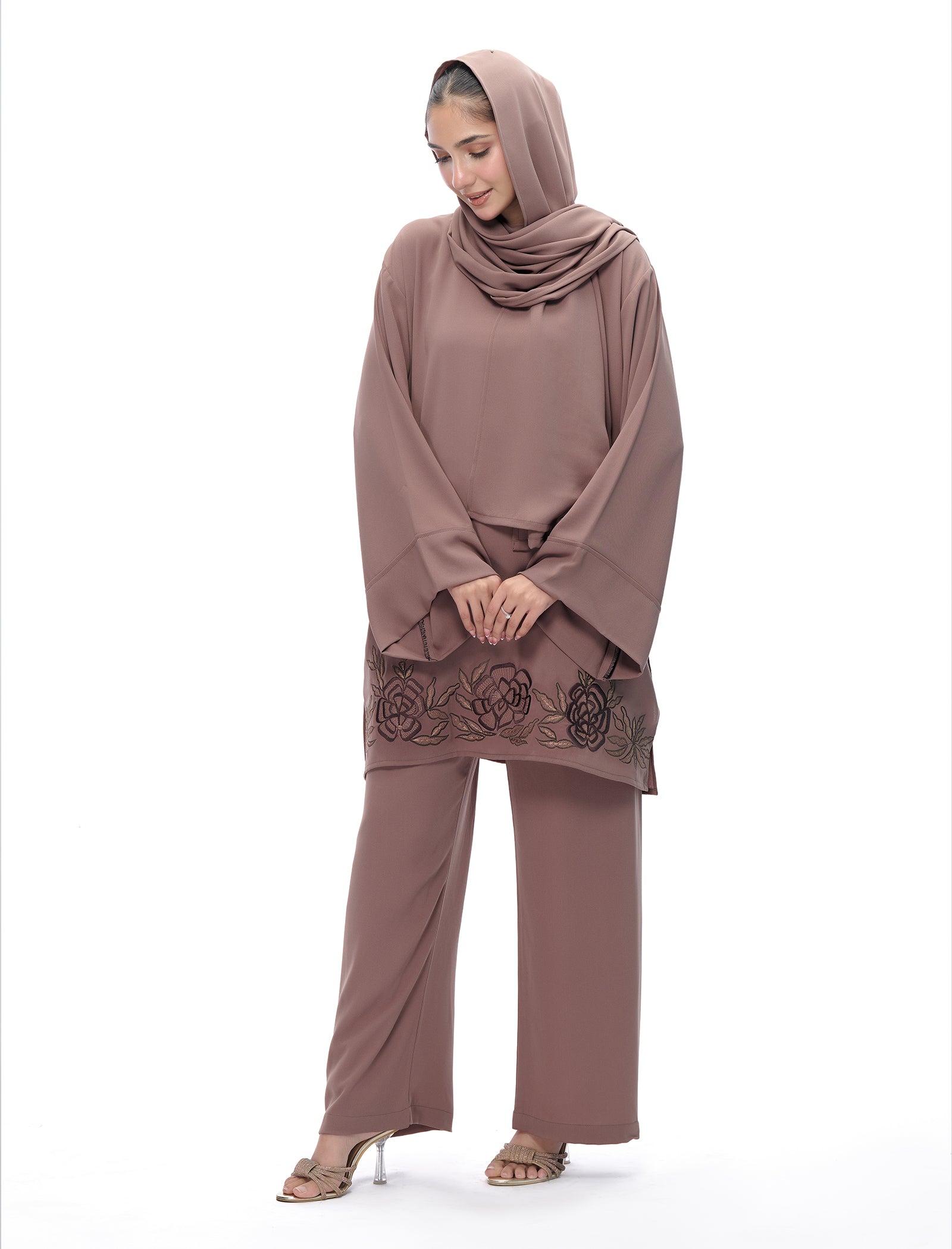 interlock knit Co Ord Sets in Brown
