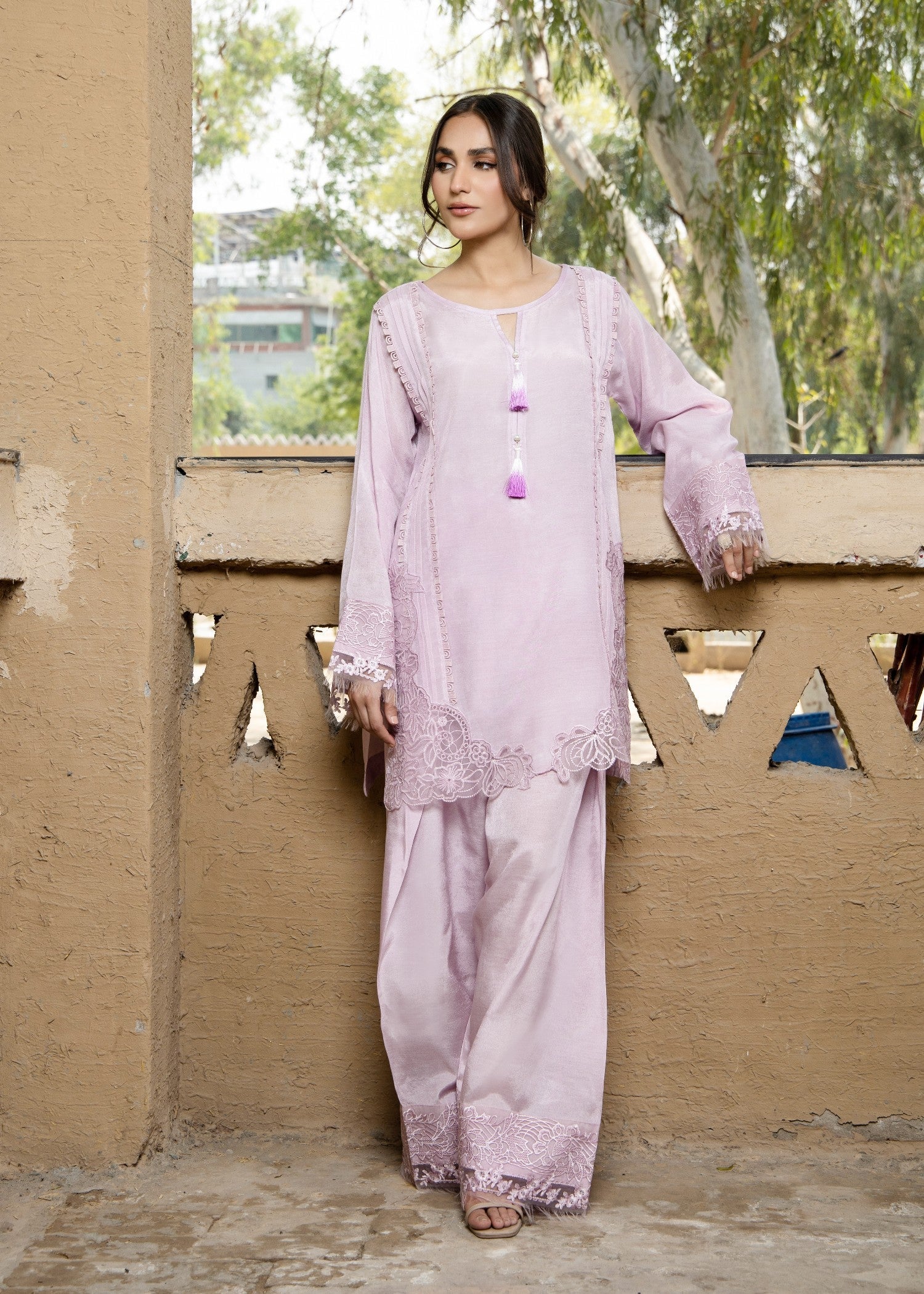 viscose Kurta Set in Lilac
