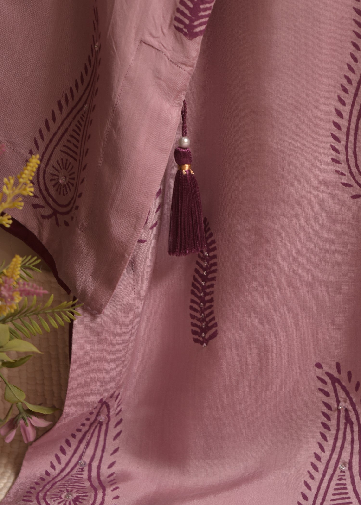 viscose Kurta Set in Mauve pink