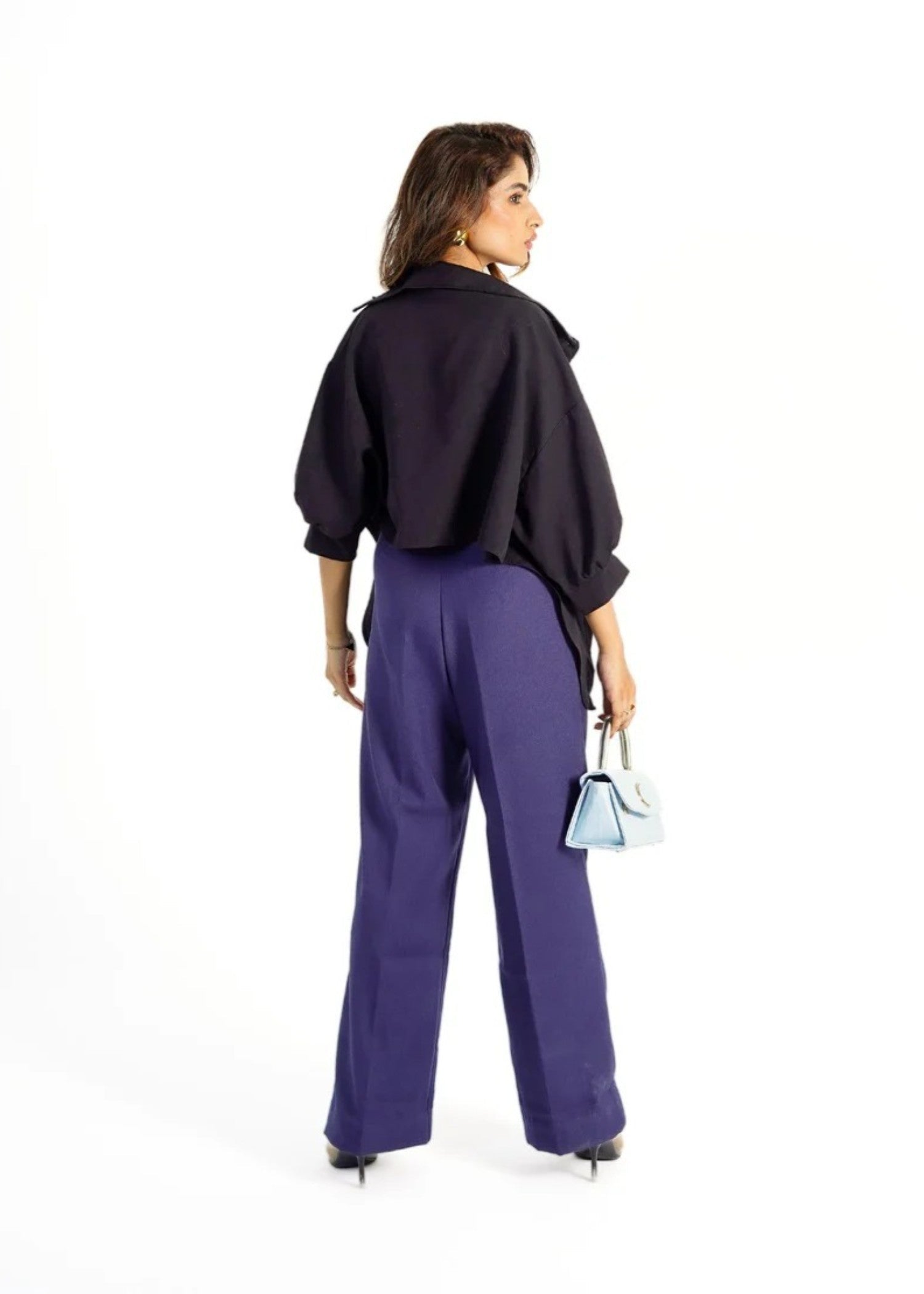 polycotton Pants in Navy blue