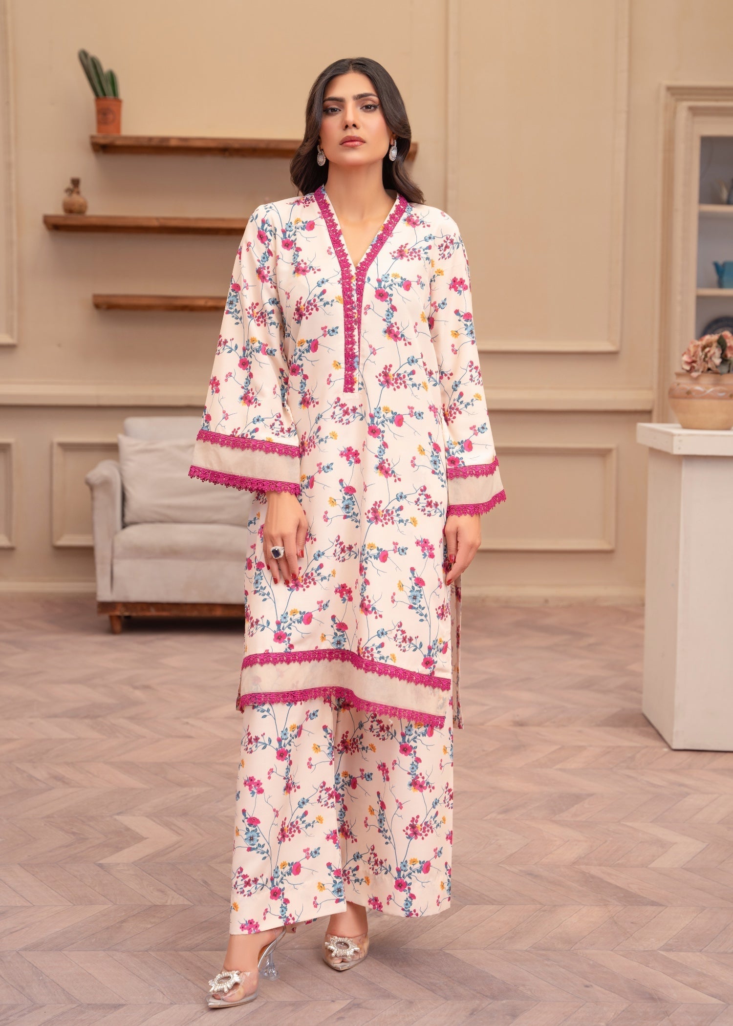 poly lawn Co Ord Sets in Snow