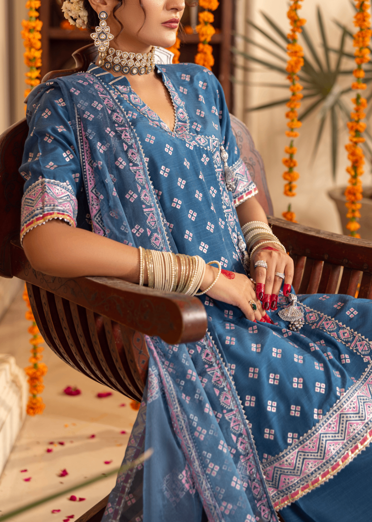 silk Unstitched in Ocean blue