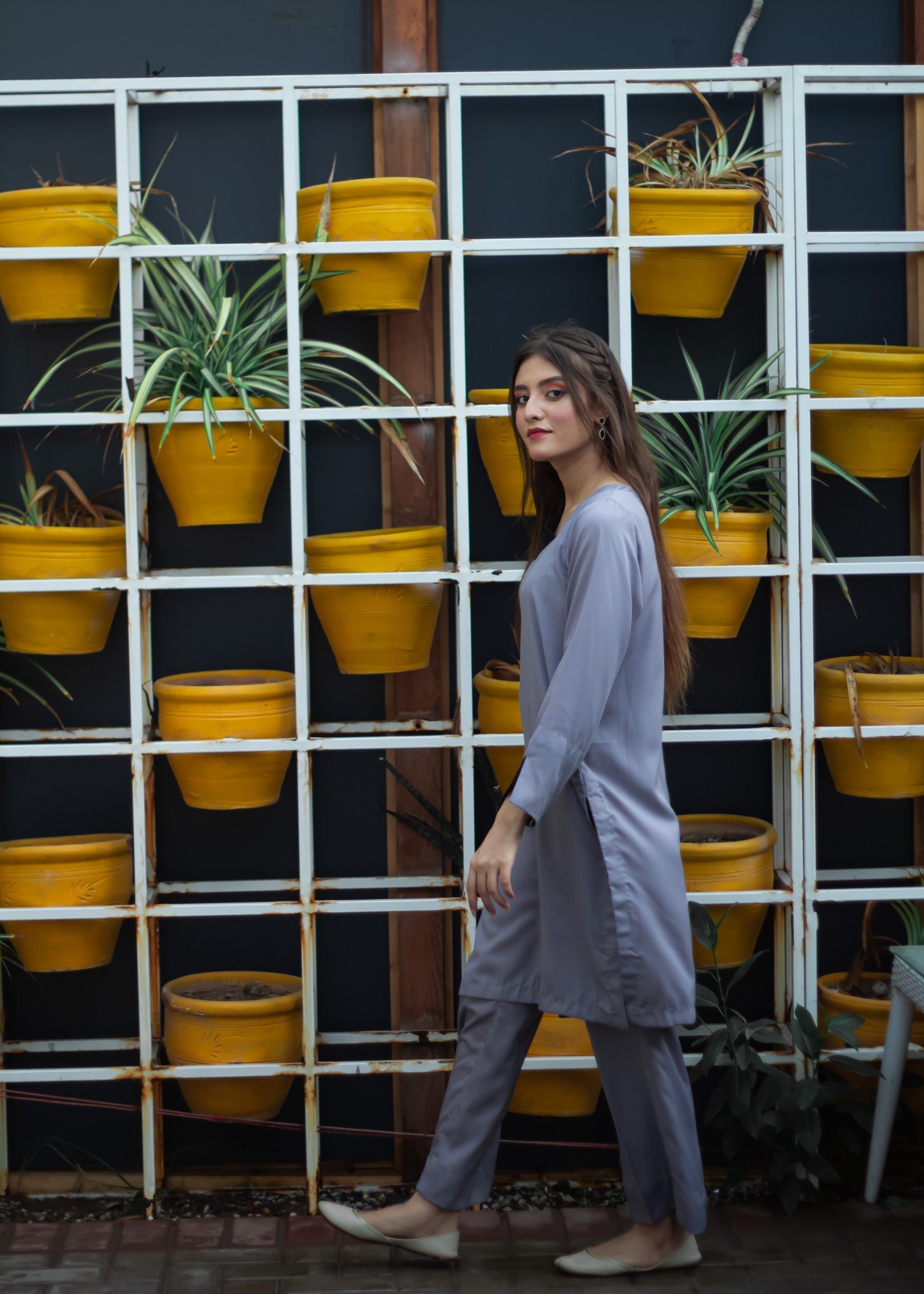 georgette Kurta Set in Grey