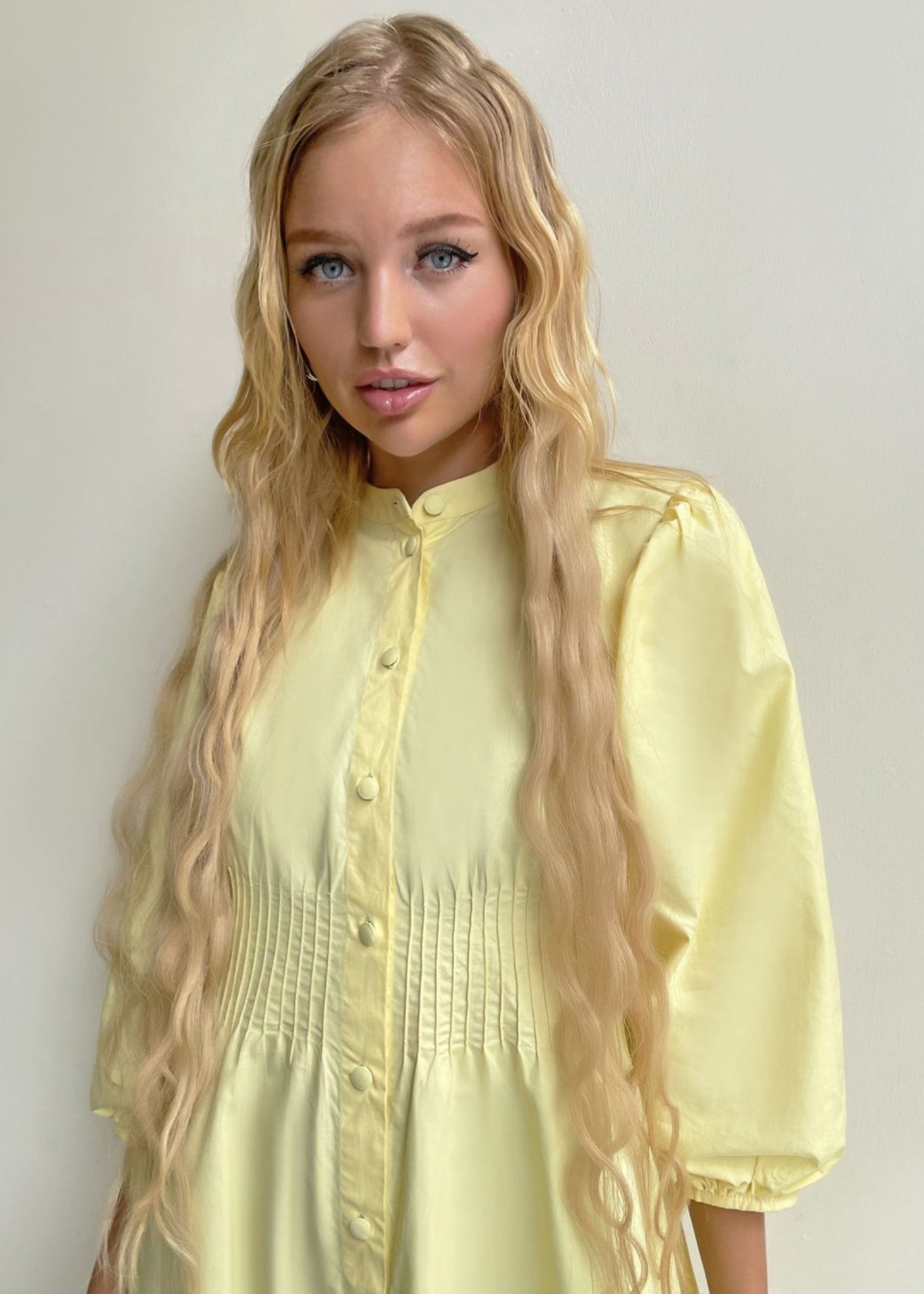 cotton Dress in Light yellow