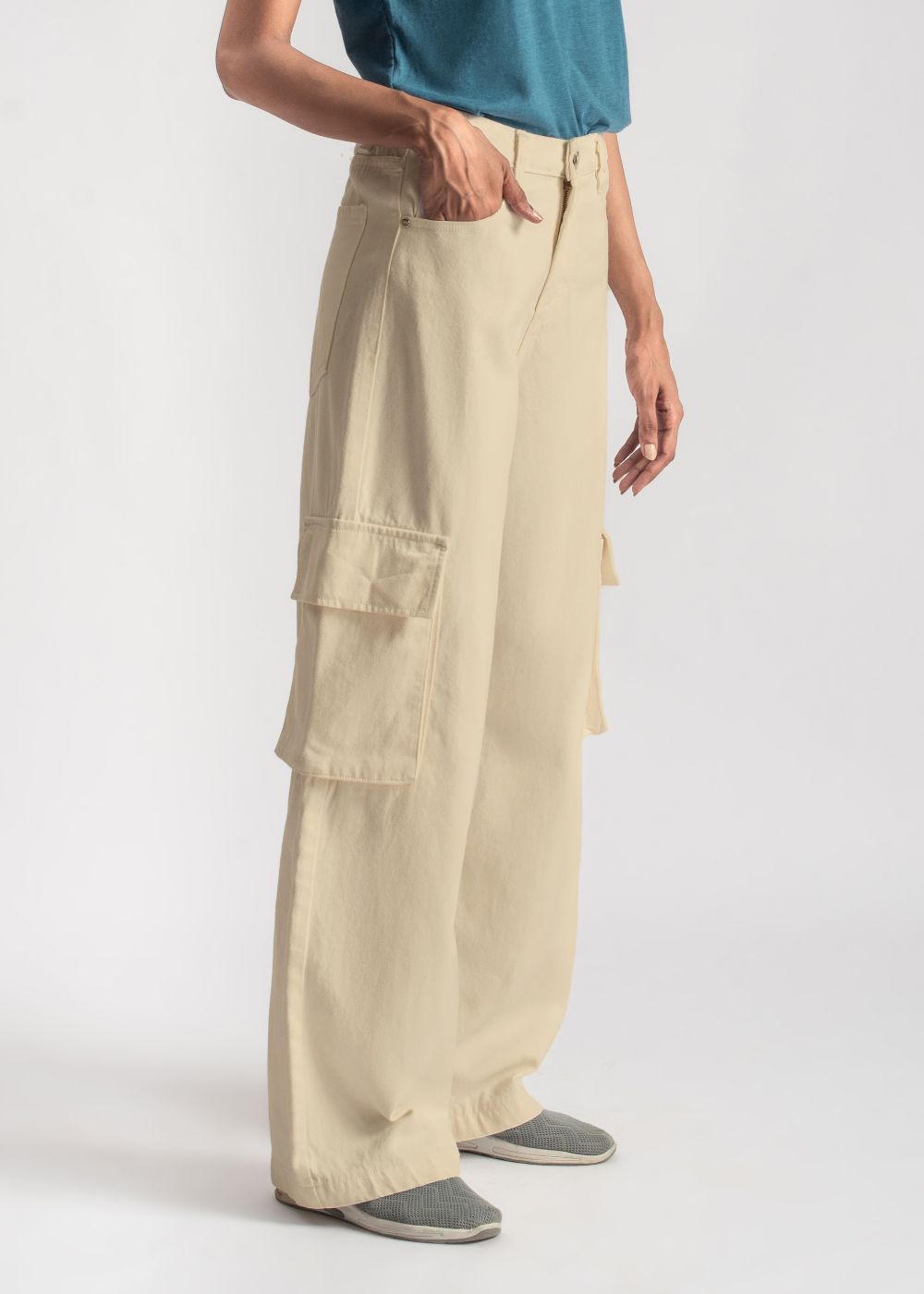 denim Pants in Beige
