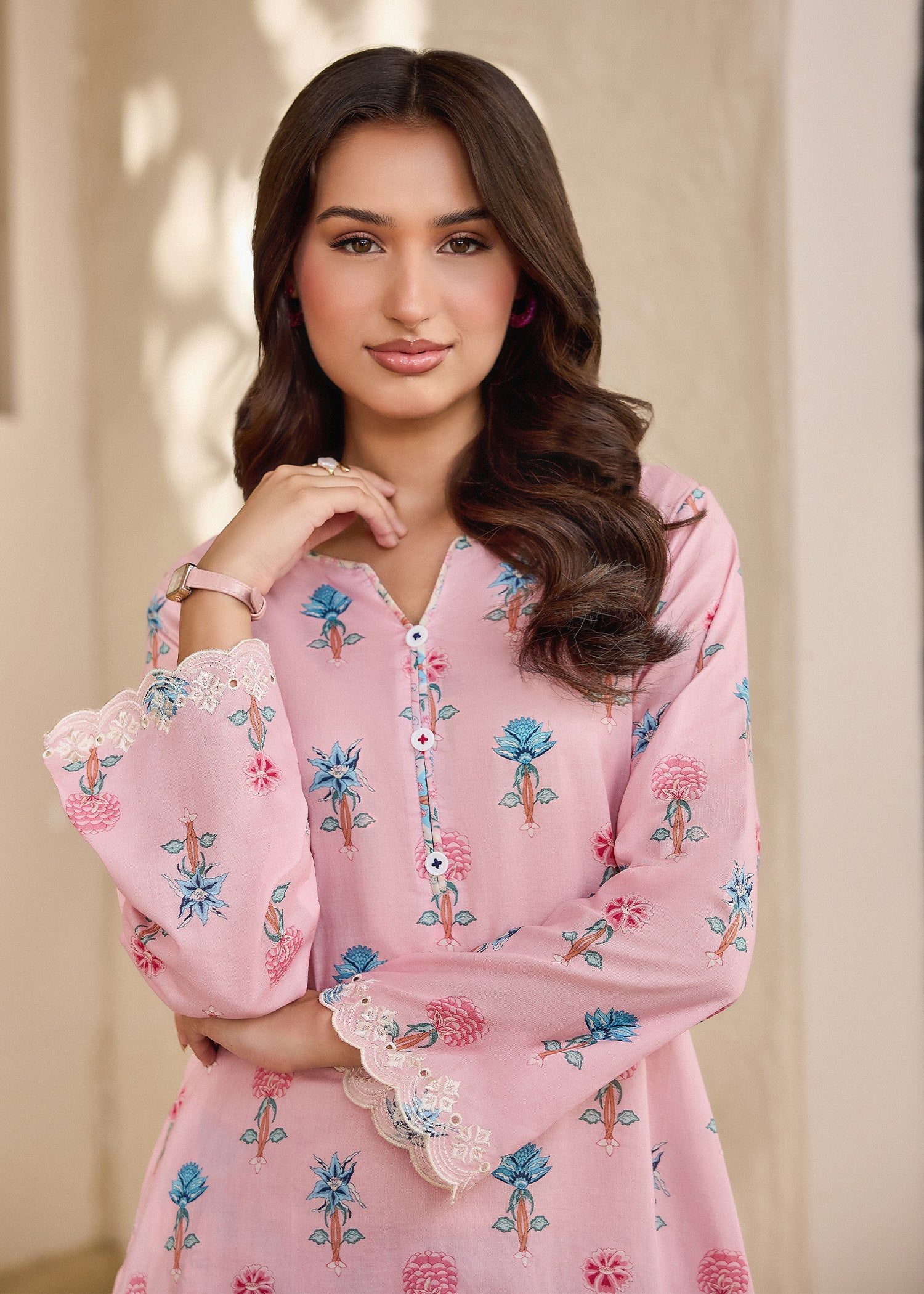lawn cotton Kurta Set in Multi