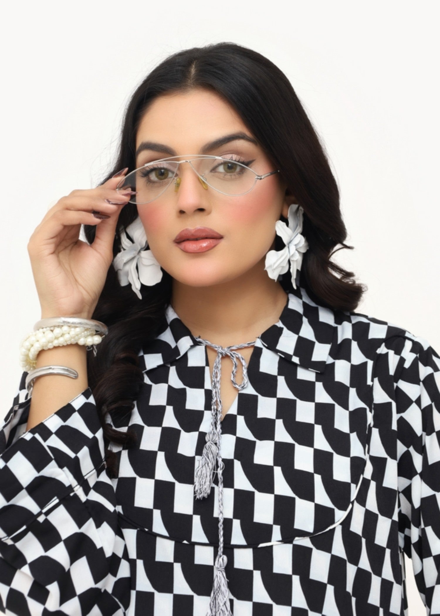 silk finish lawn Co ord Sets in Black, white