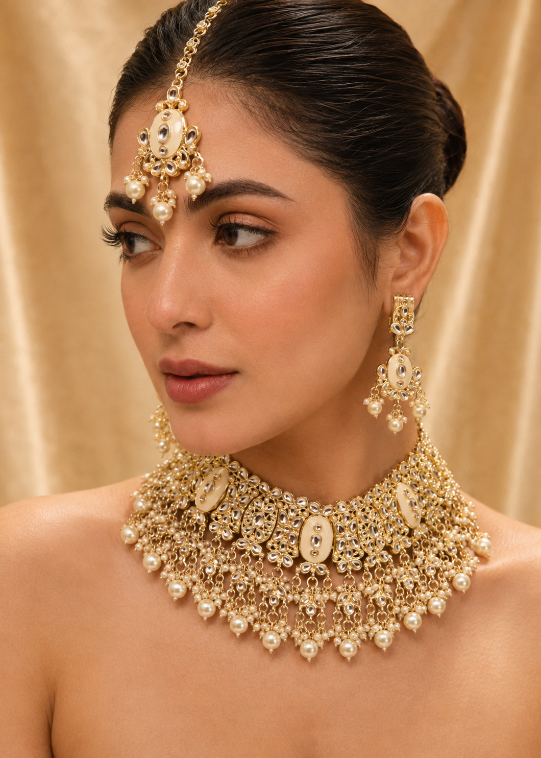 Choker in Off-white Color by - Trendy Women Choker KHQ6644
