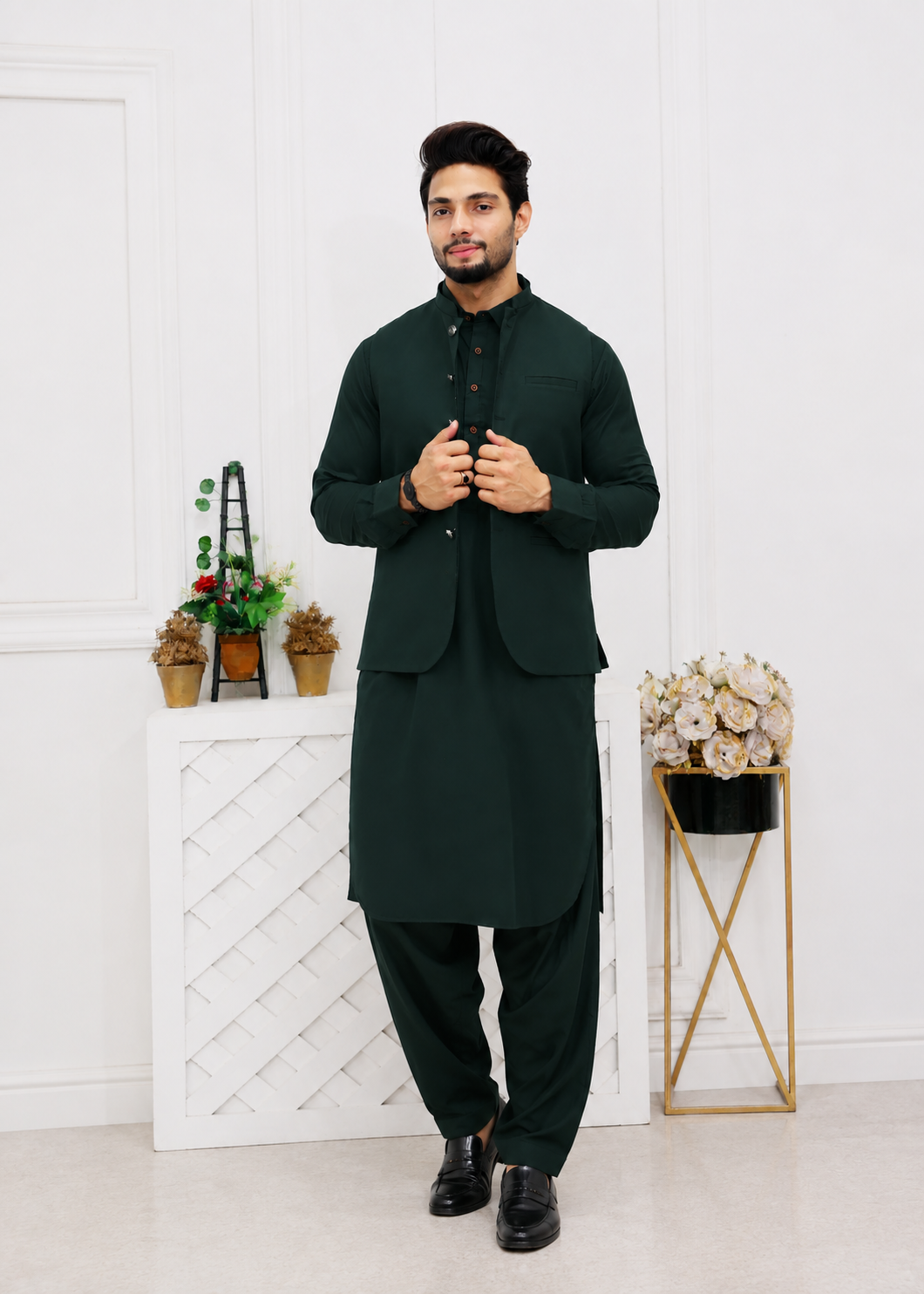 wash & wear Waistcoat in Green