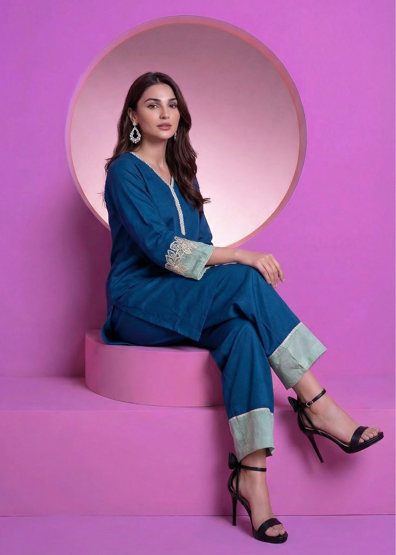 banarasi Kurta Set in Blue