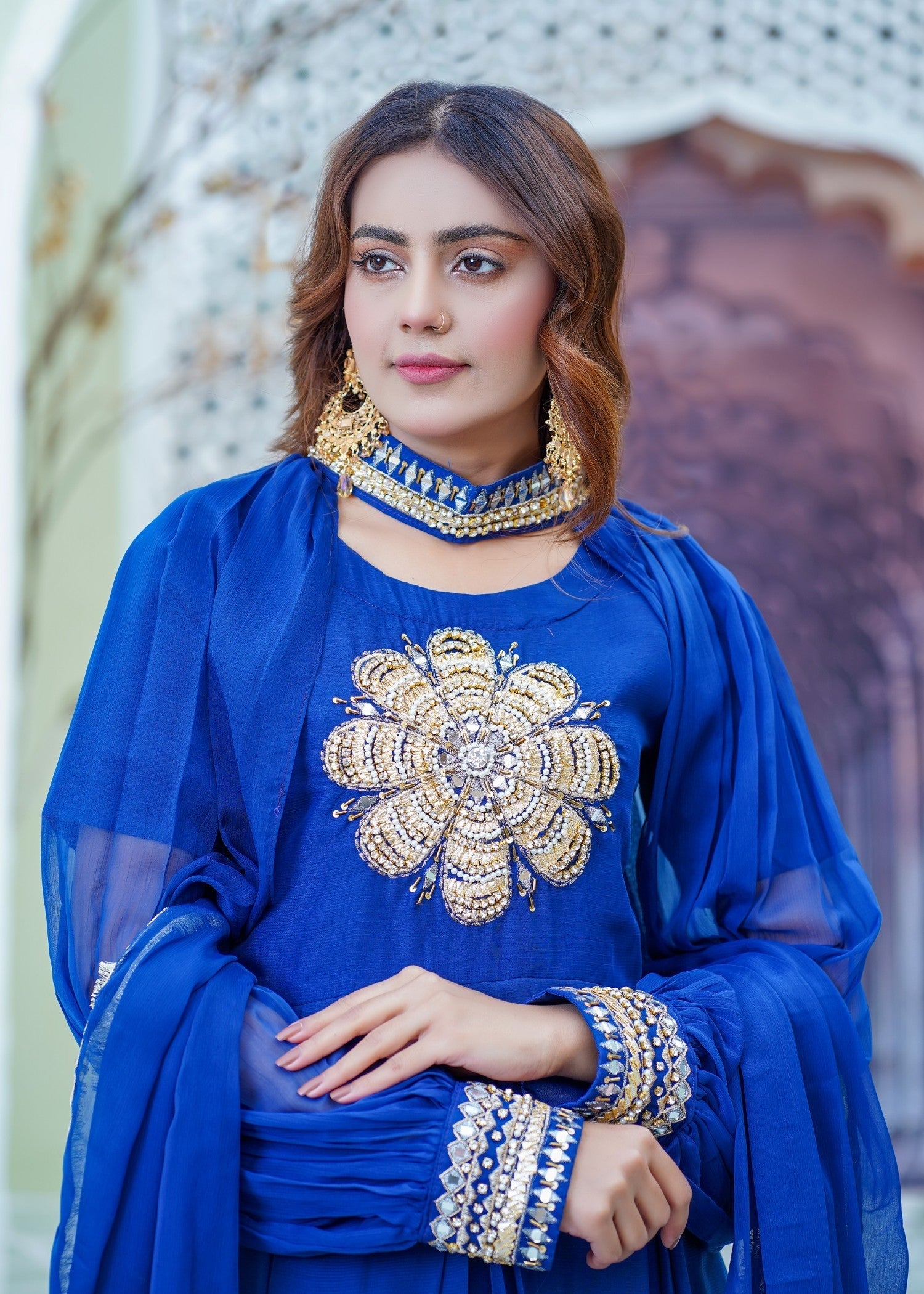 chiffon Maxi in Sapphire blue
