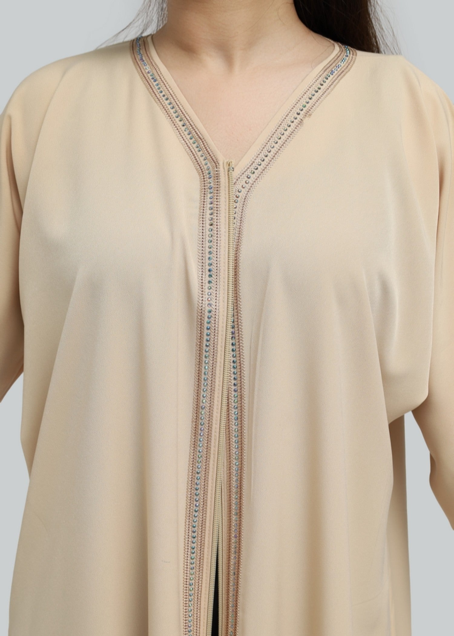 polyester Abaya in Wheat
