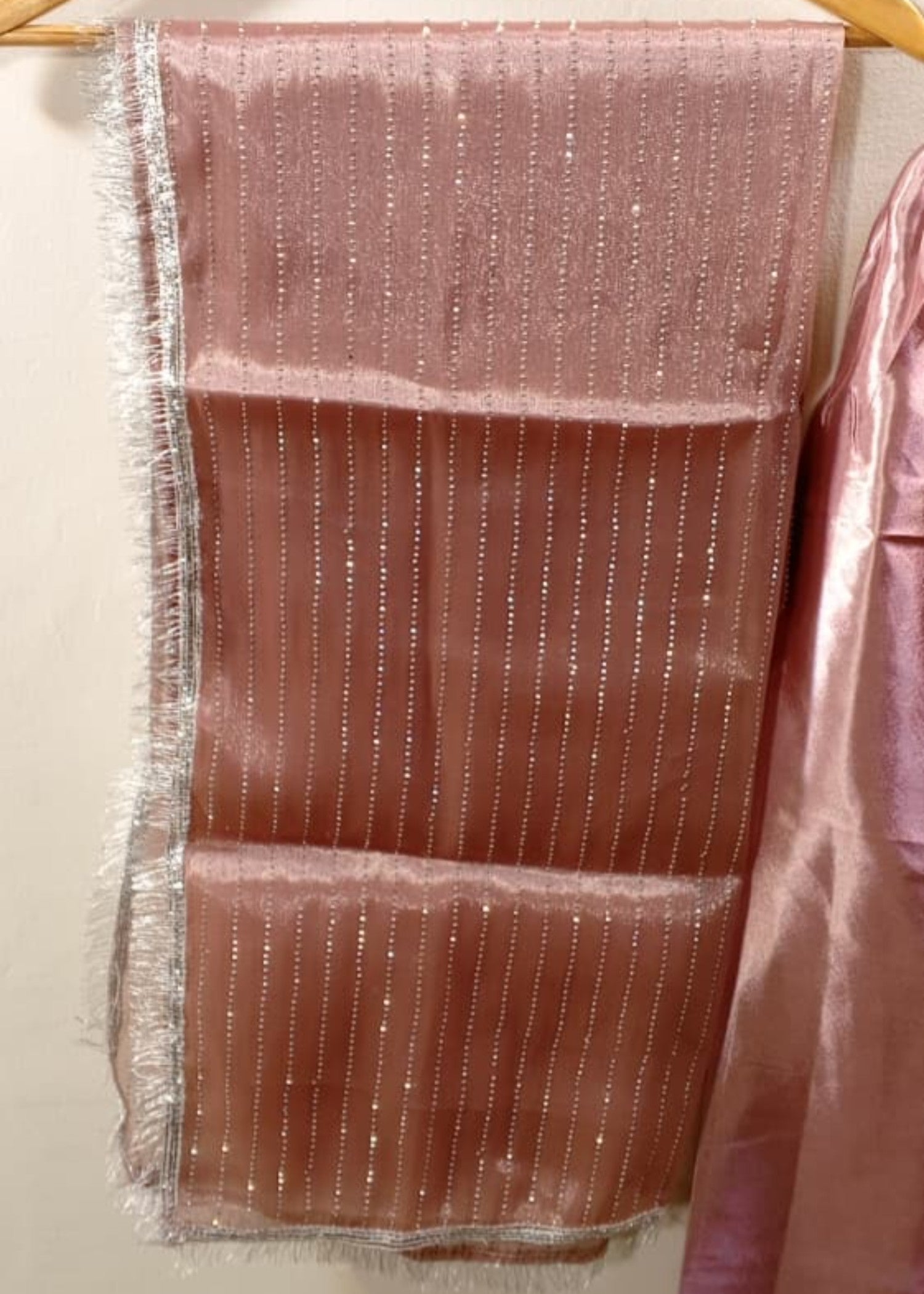 crinkle Kurta Set in Purple taupe