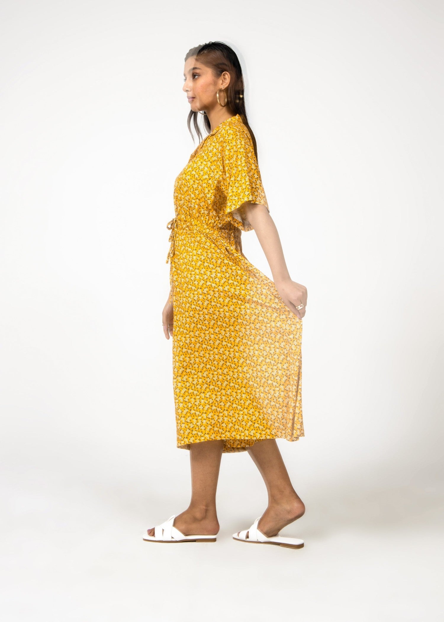 viscose Dress in Mustard