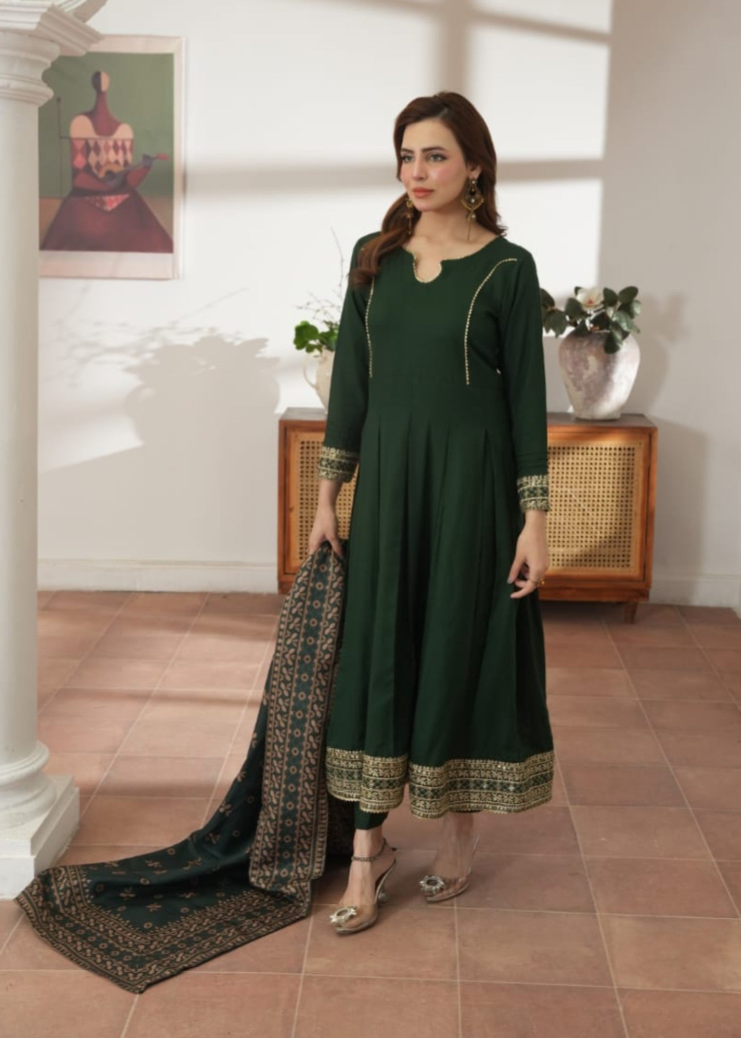 dhanak Maxi in Dark green