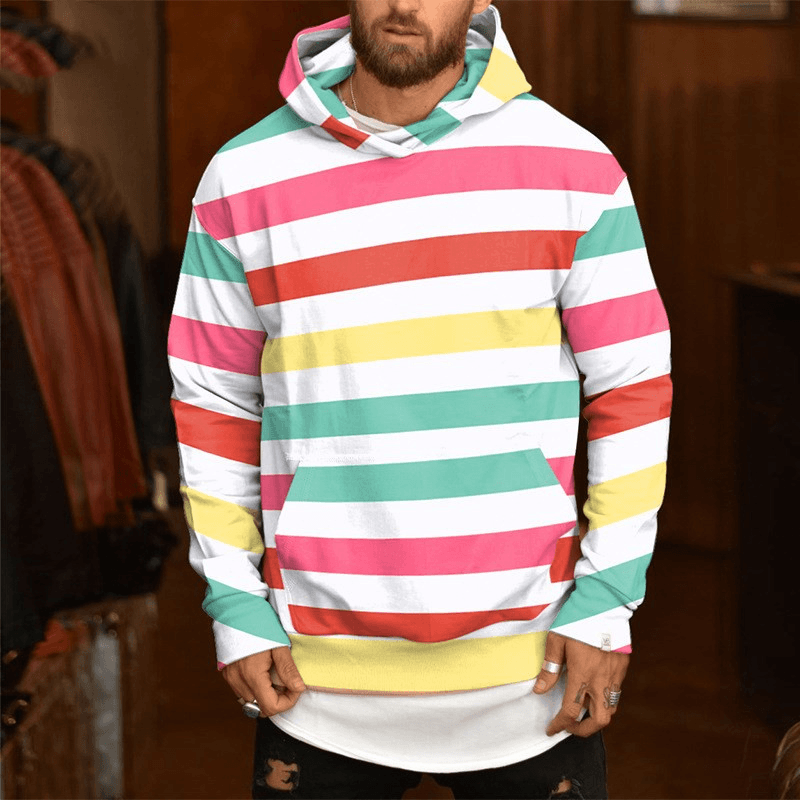 Loose Printed Casual Fleece Hooded Jacket