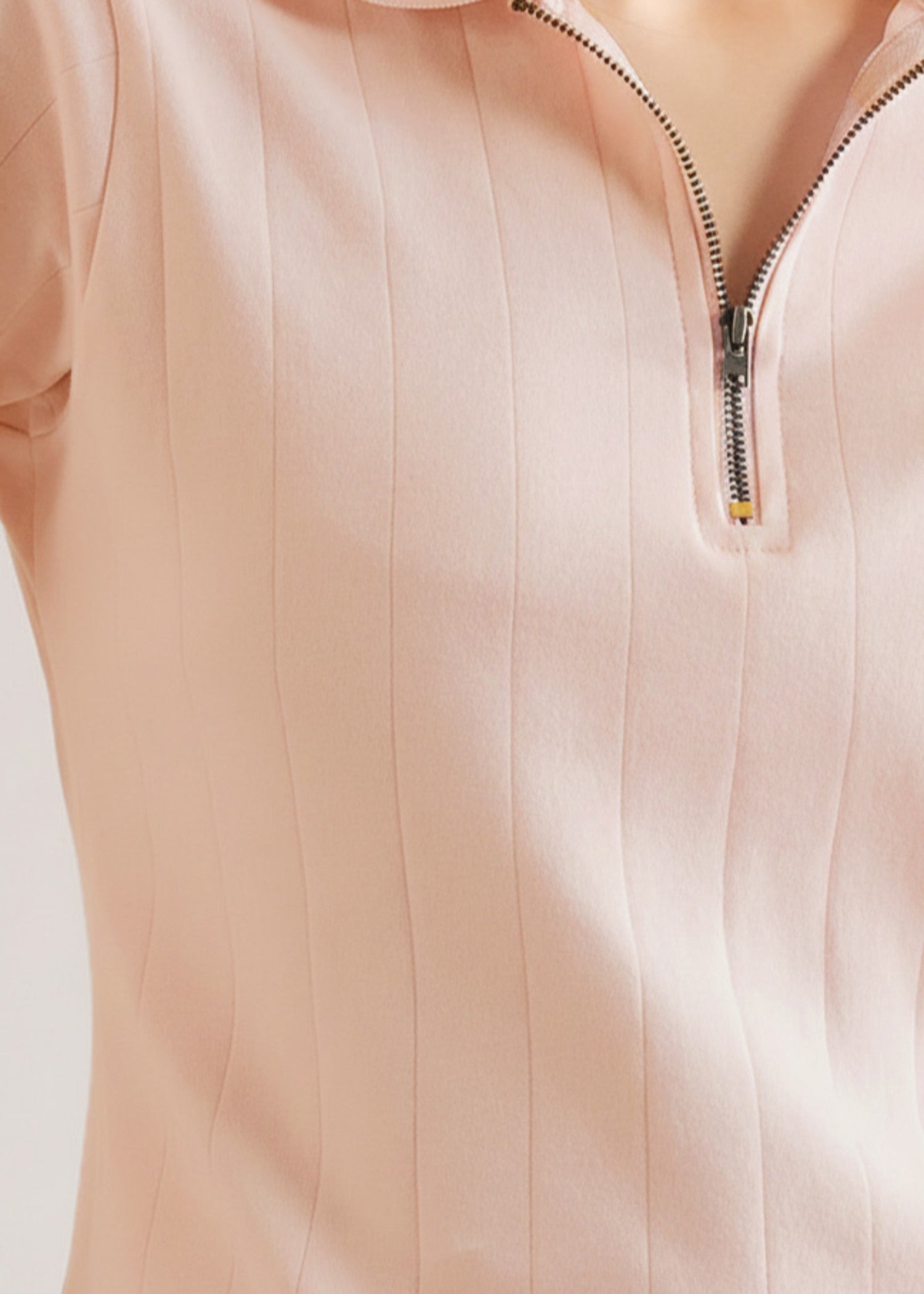 cotton Polo Shirt in Peach pink