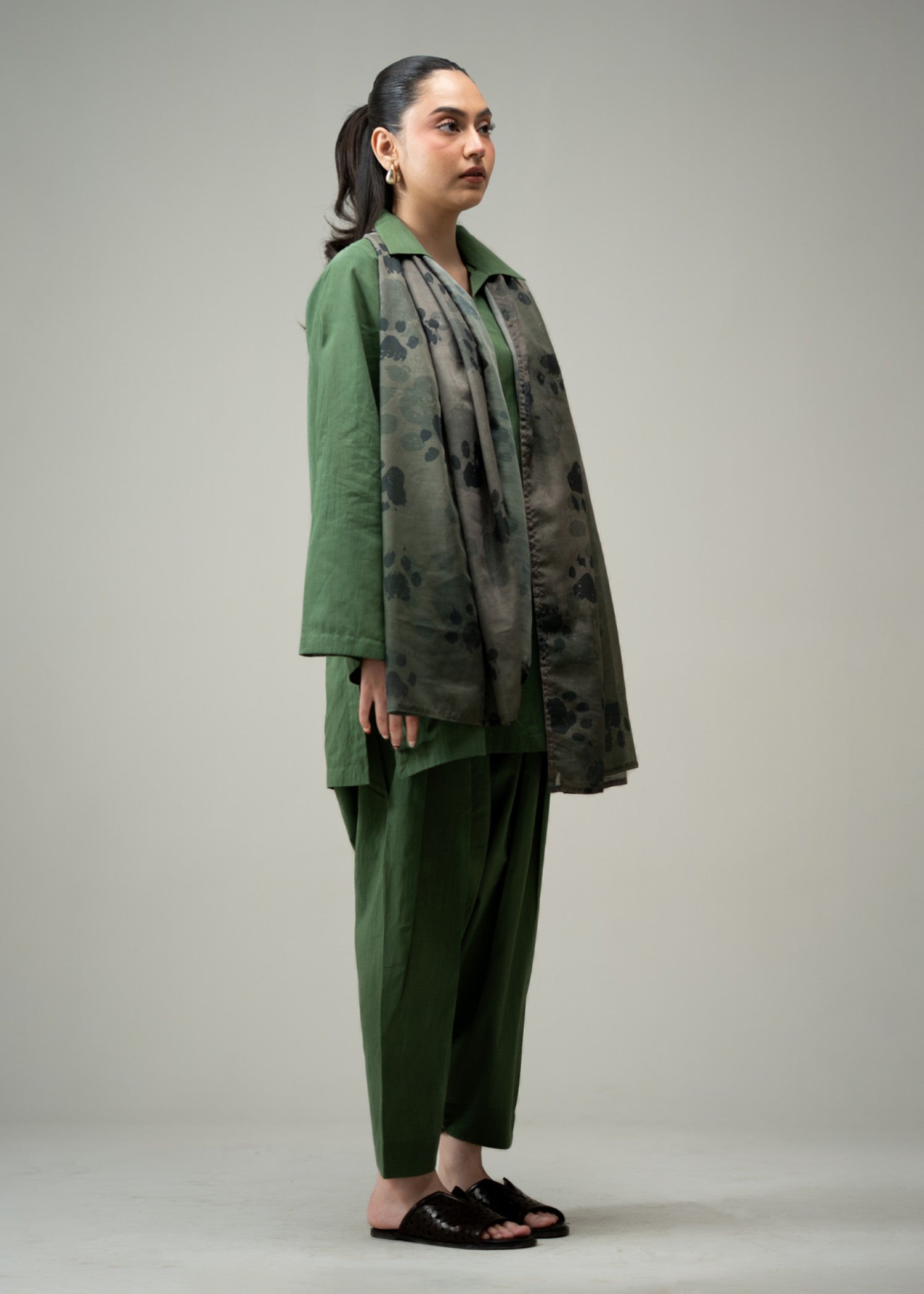 pure cotton Co Ord Sets in Bottle green