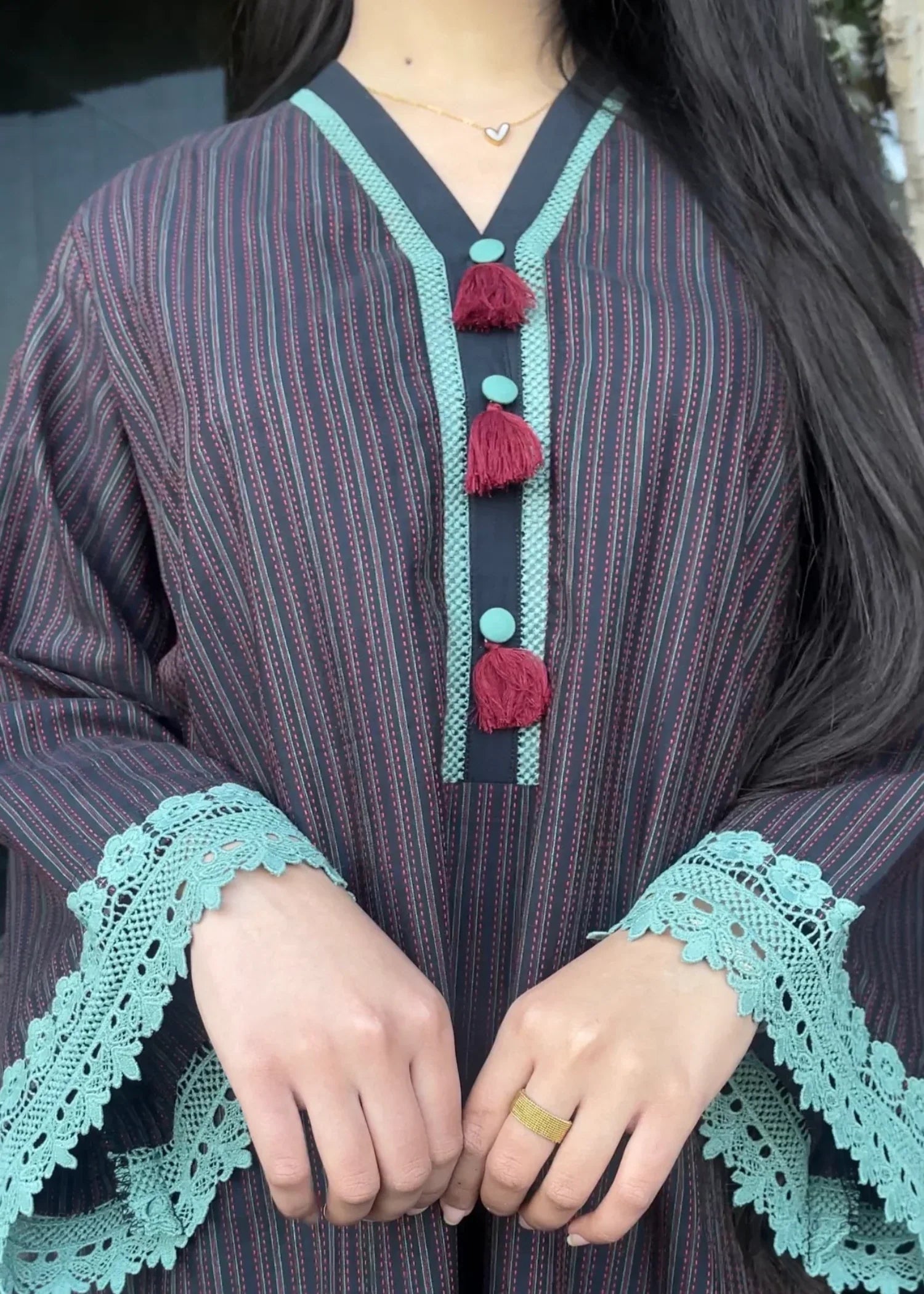 cotton Kurta Set in Mocha brown