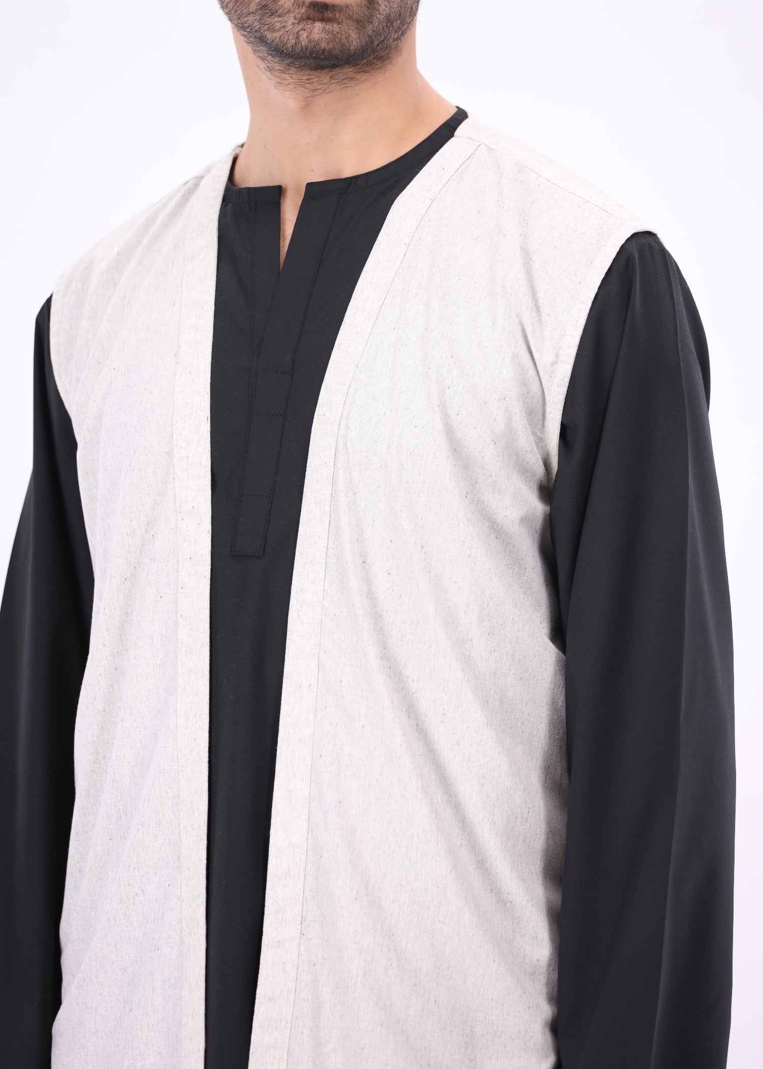 wash & wear Kurta Set in Black, light grey