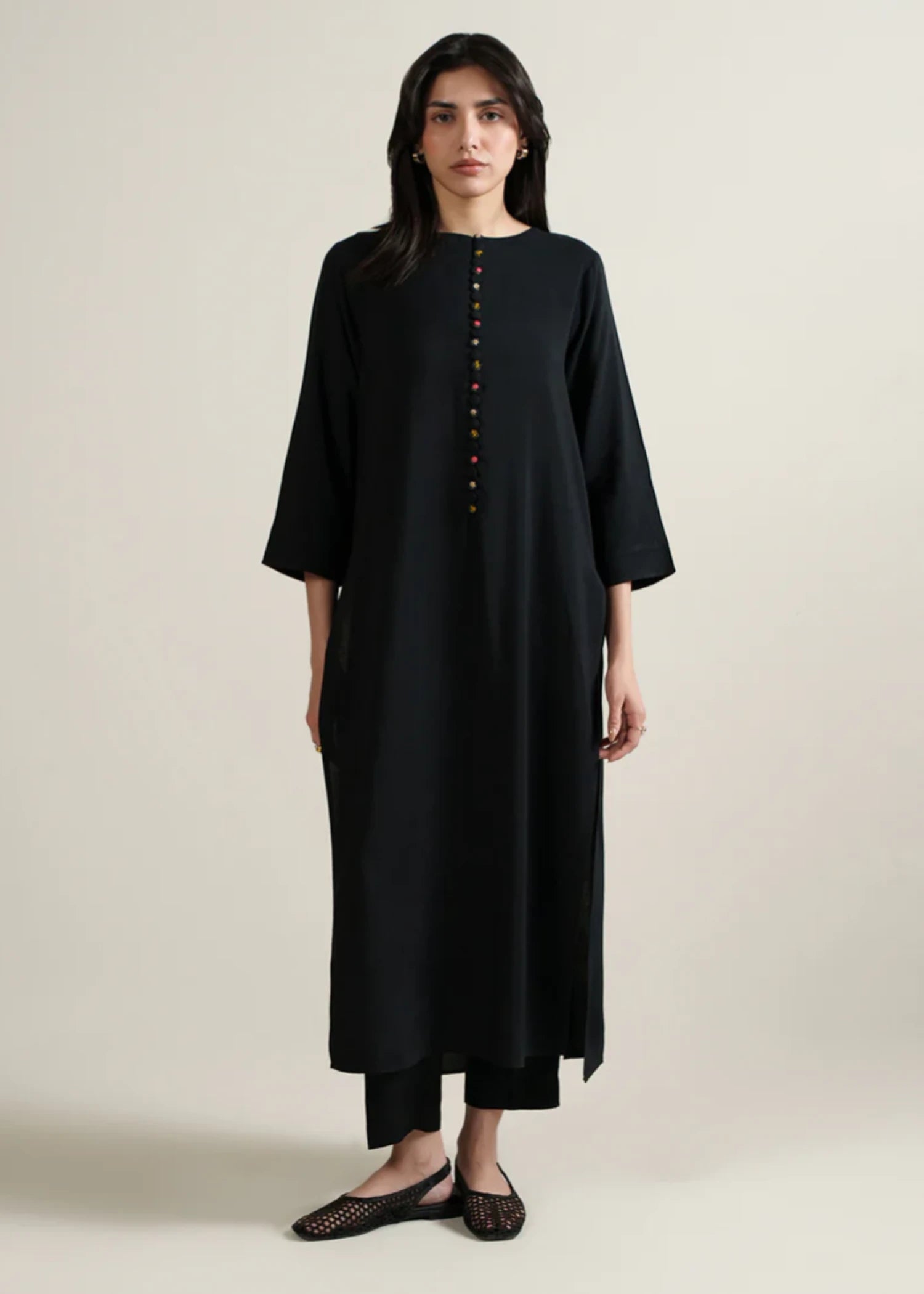 silk Kurti in Black