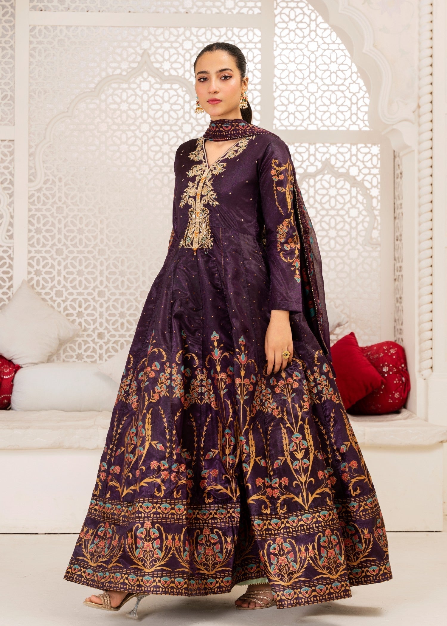 kattan silk Maxi in Purple