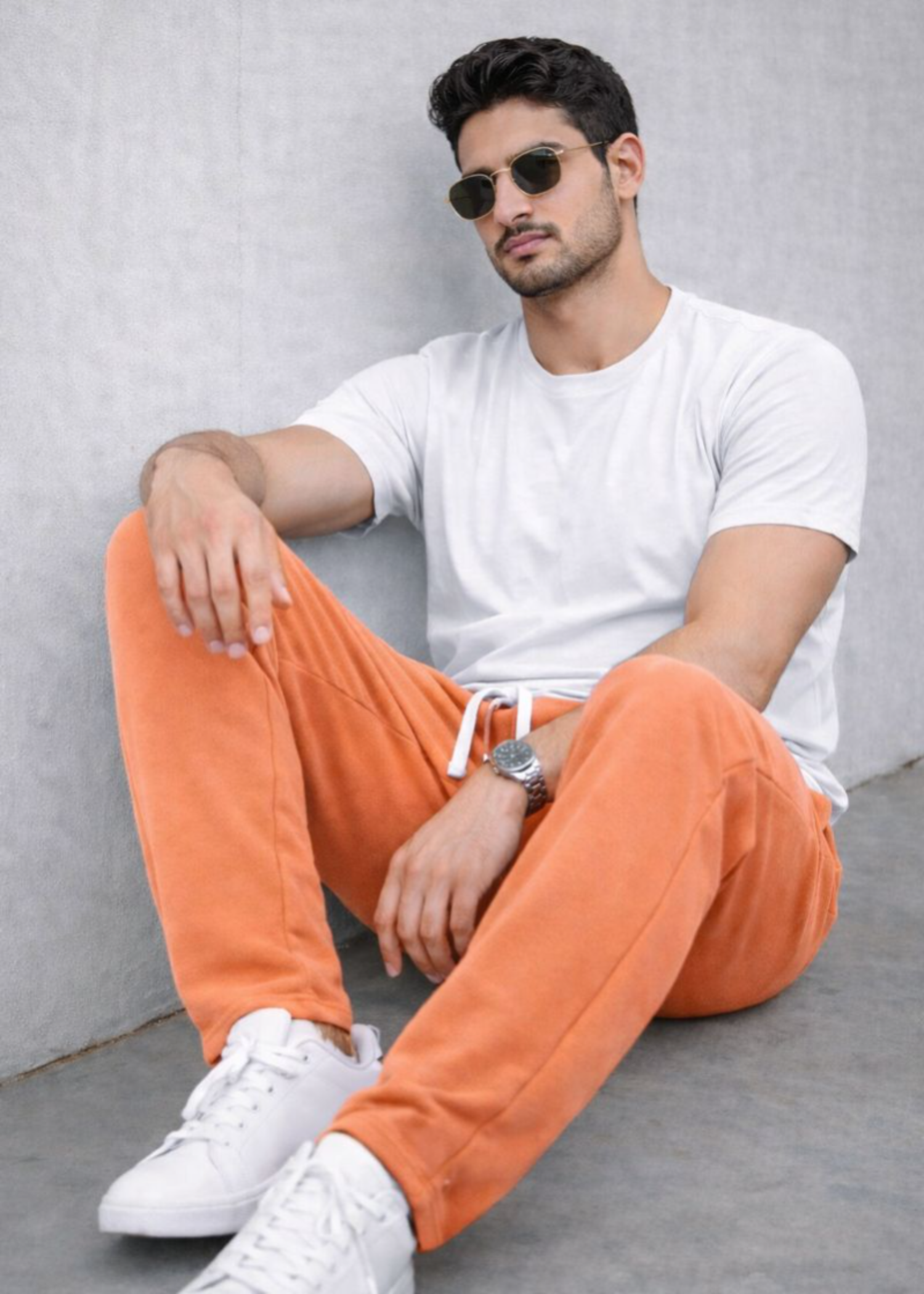fleece Trousers in Orange