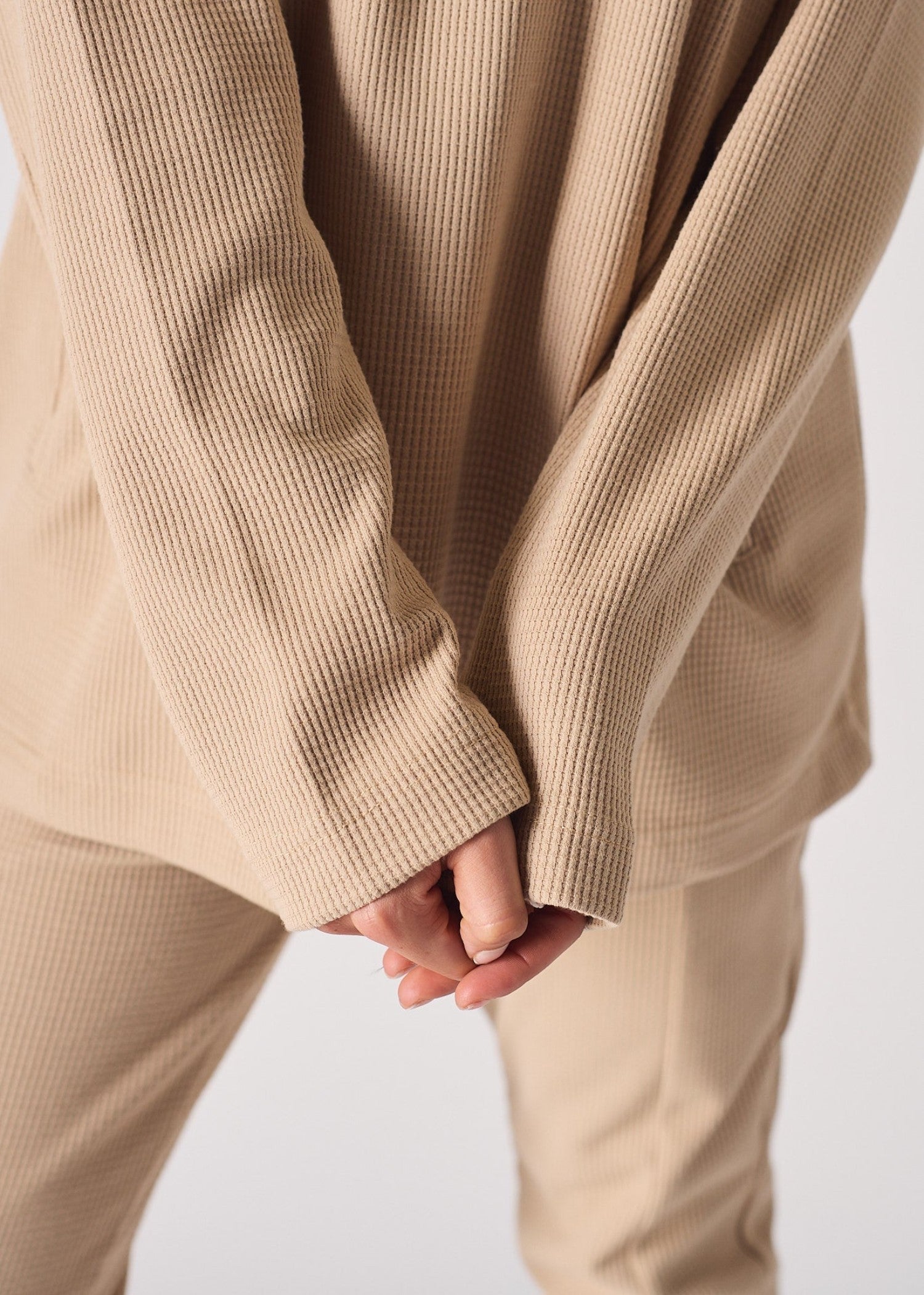 polyester Sweatshirt in Beige