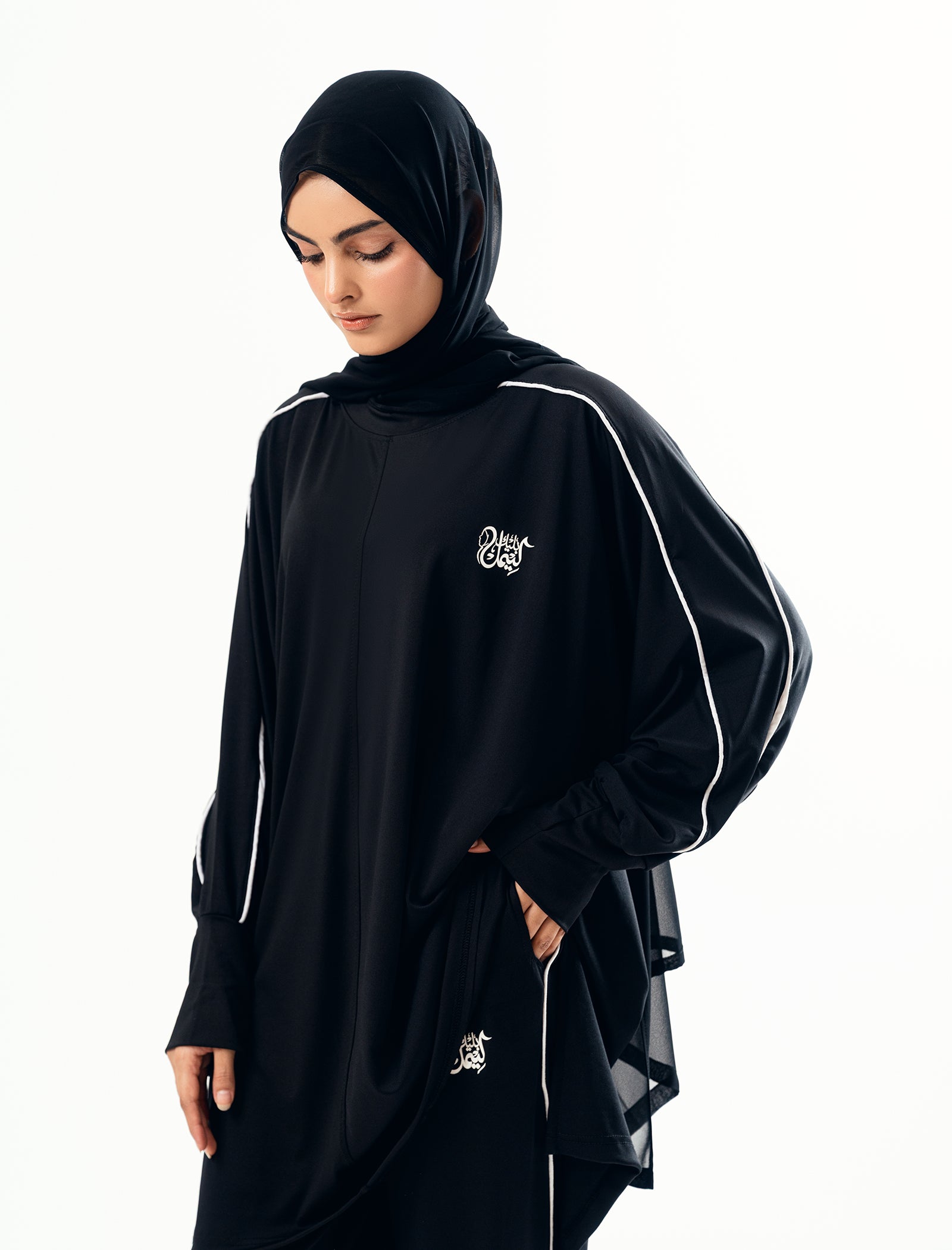 polyester Tracksuit in Black