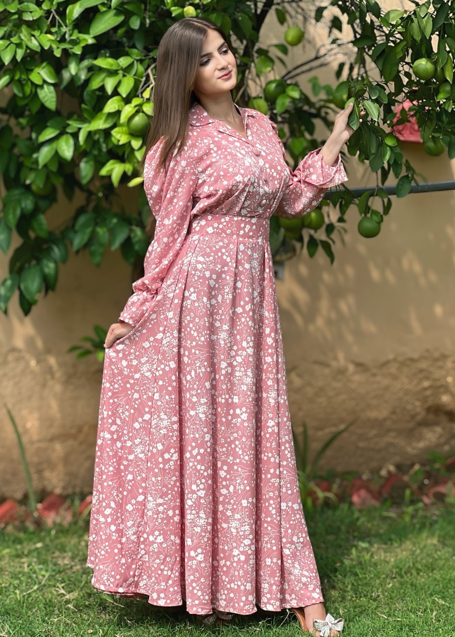 georgette Frock in Pink