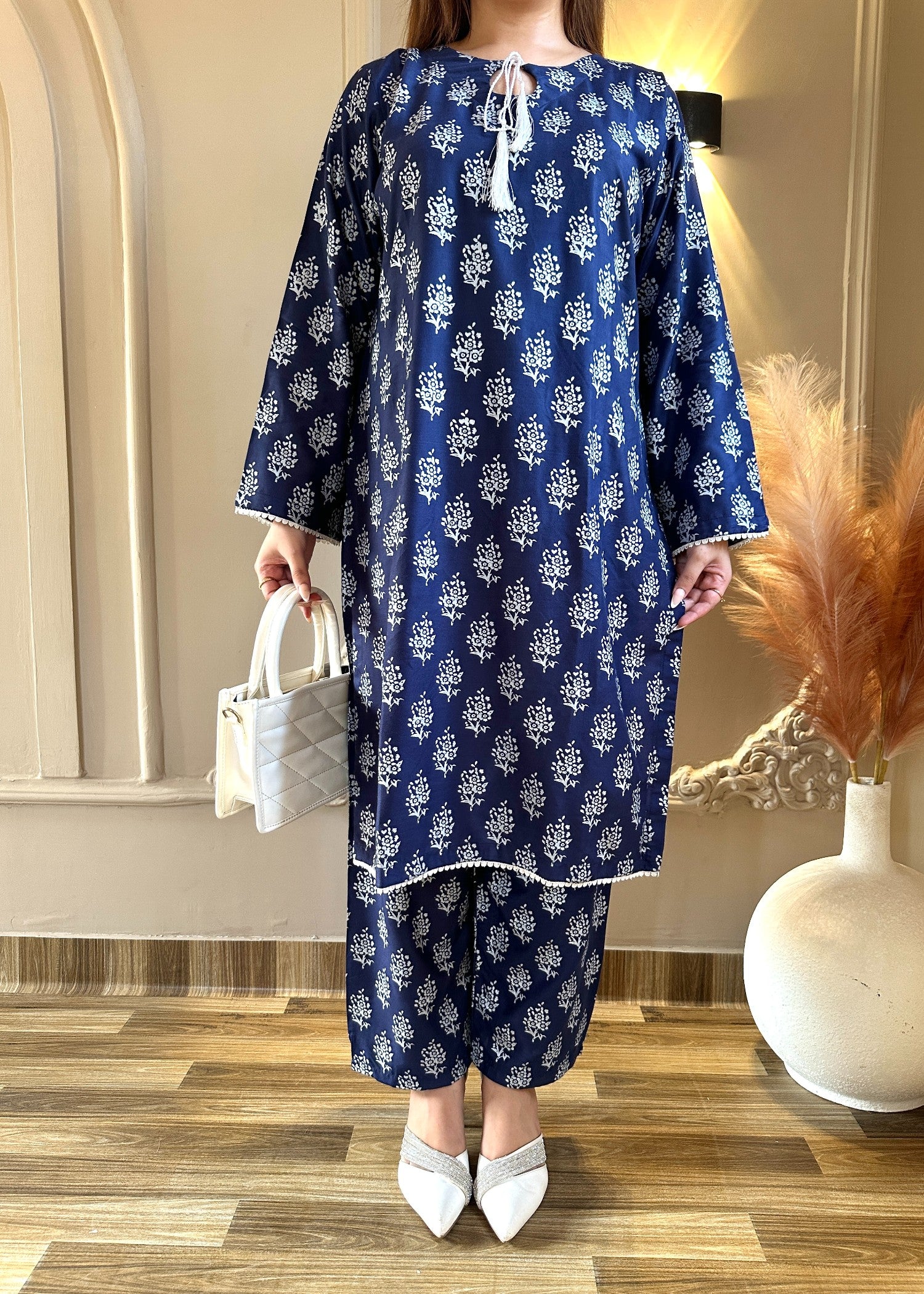 arabic lawn Co Ord Sets in Navy blue