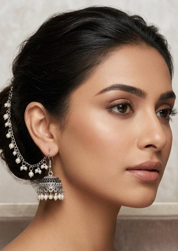 Earrings in Silver Color by - Trendy Women Earrings DEC7819