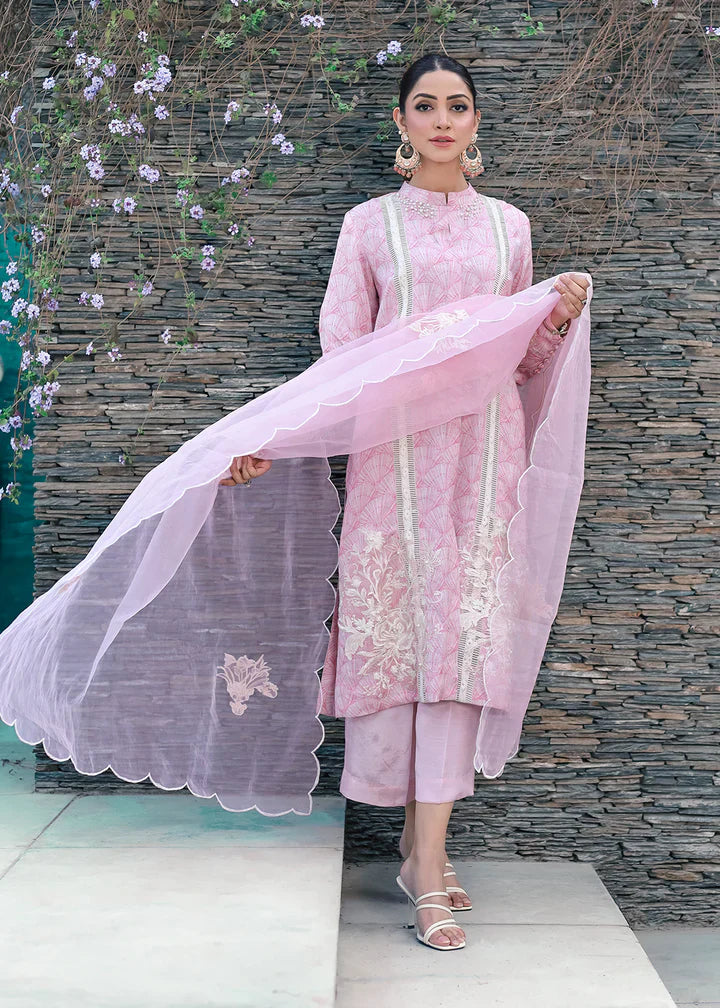 raw silk Kurta Set in Pastel pink