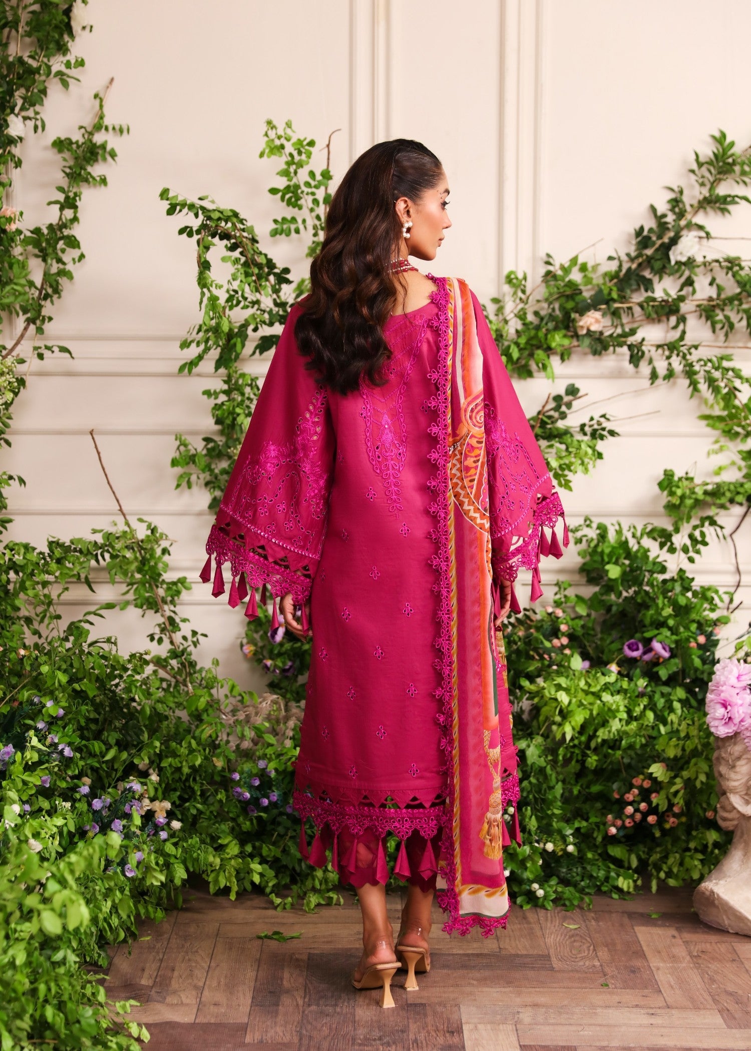 lawn Unstitched in Hot pink