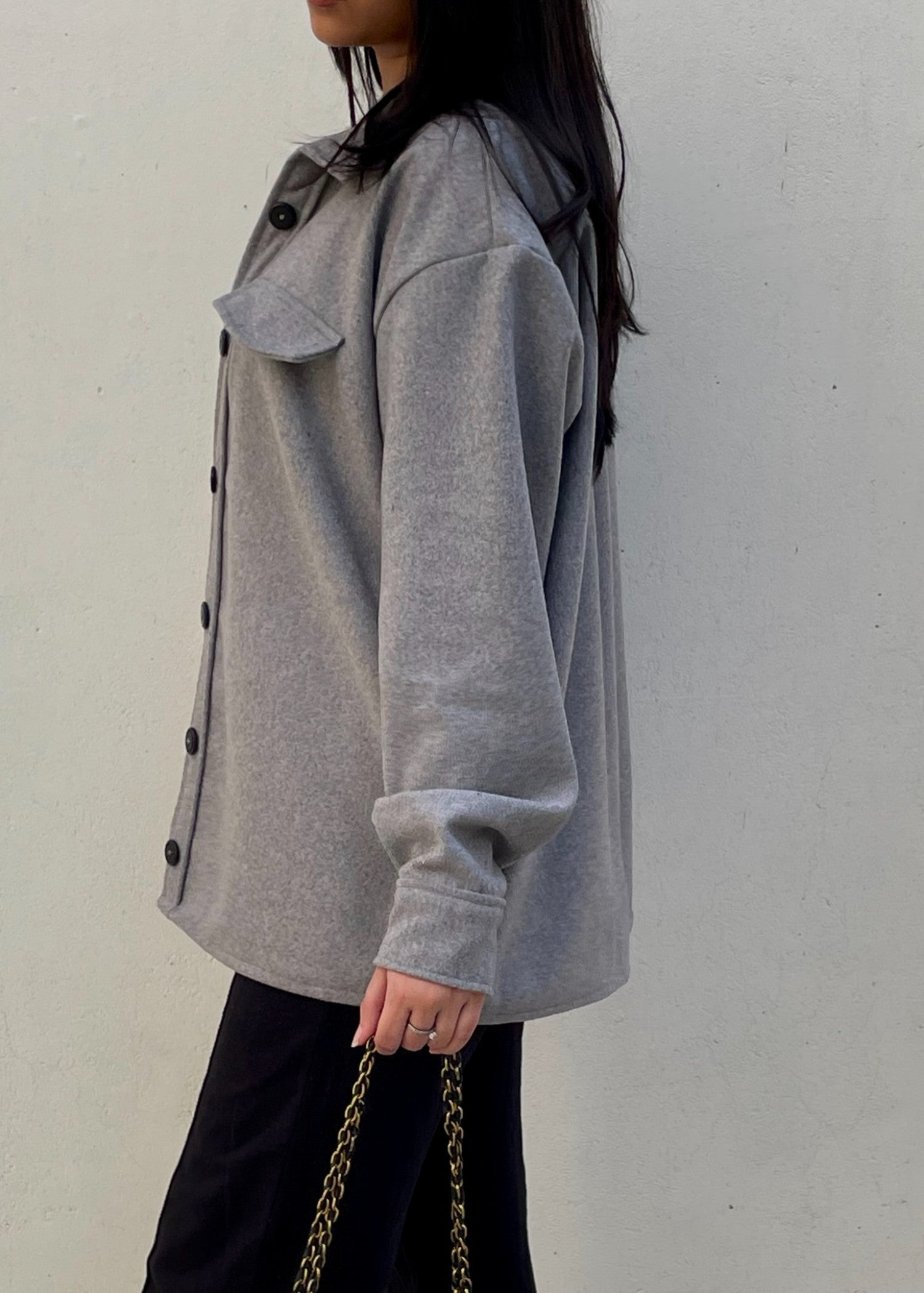 fleece Blazer in Grey