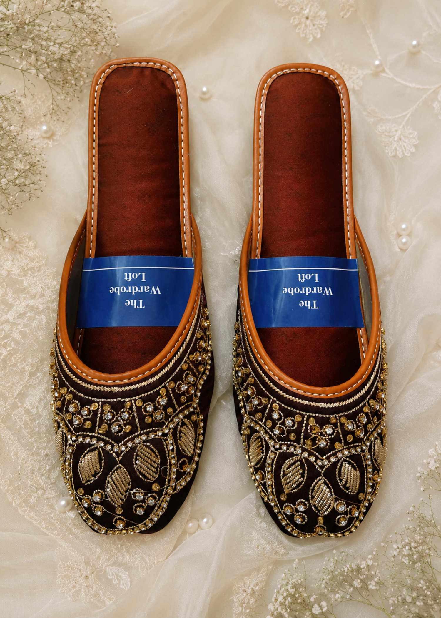 Khussa in Chocolate brown by - High Quality Women Khussa SWS9098