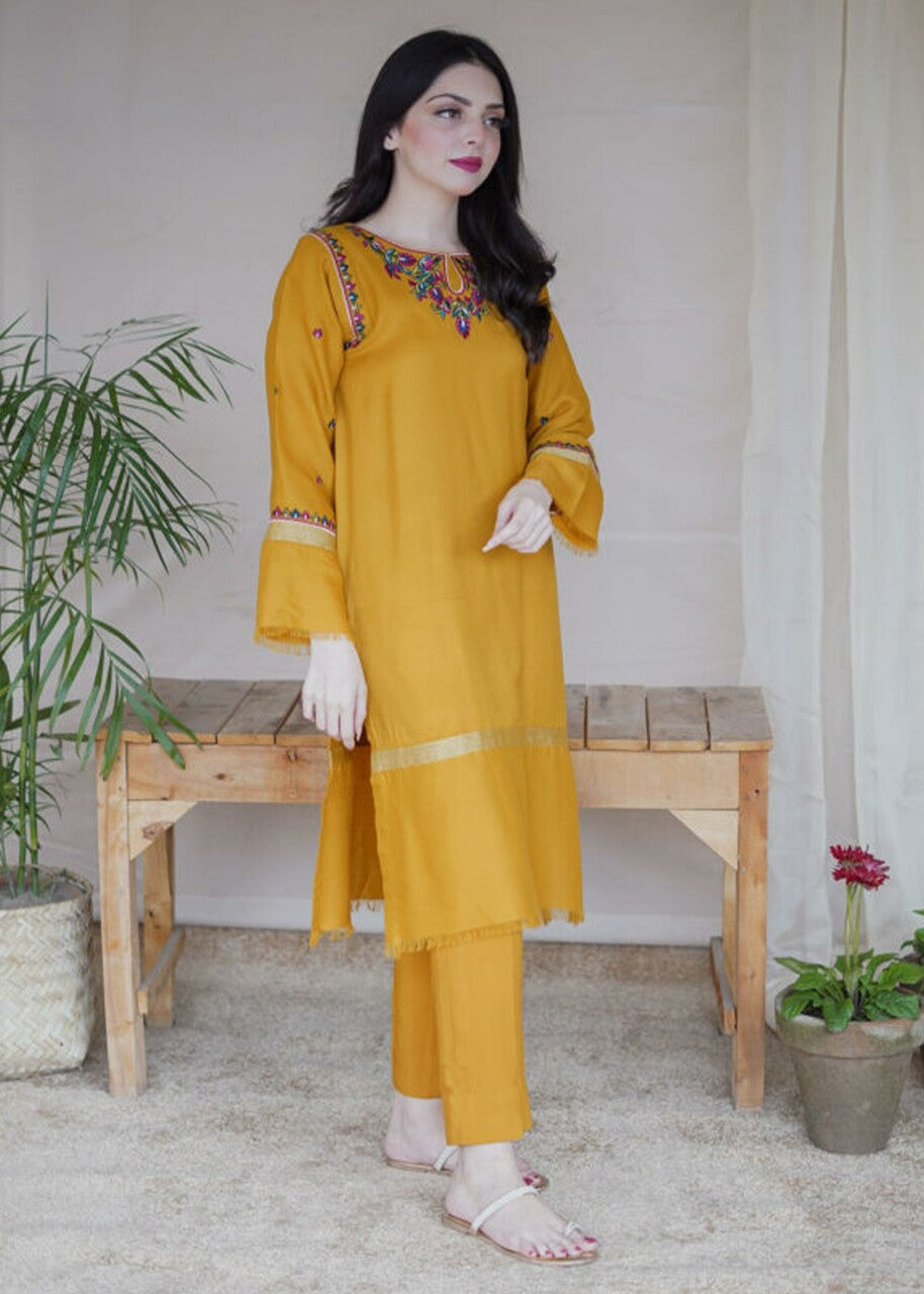 pashmina Kurta Set in Mustard