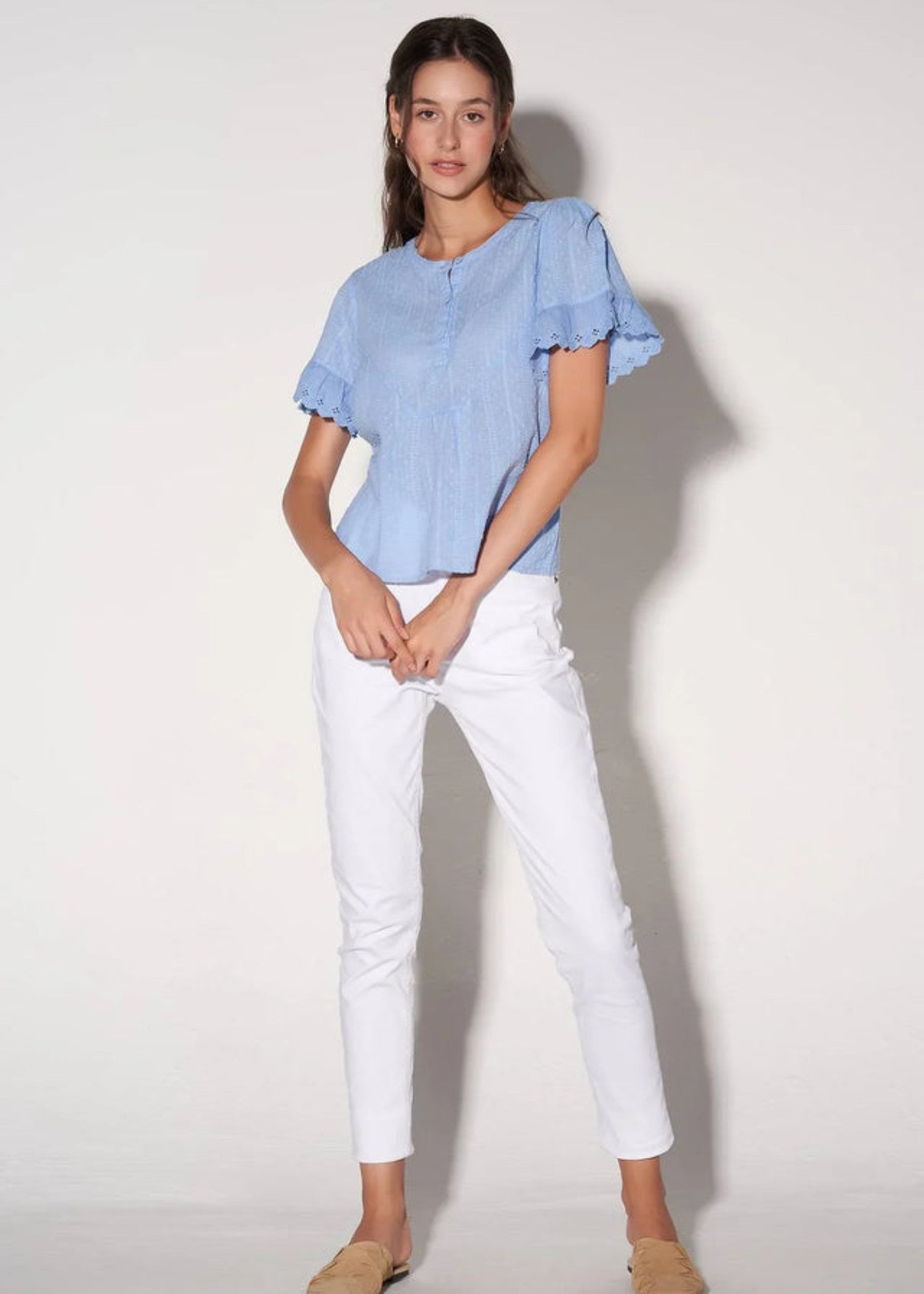 polyester Top in Blue