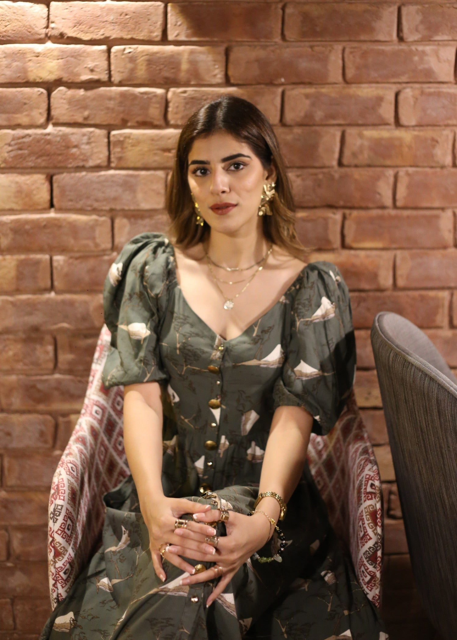 linen Maxi in Green