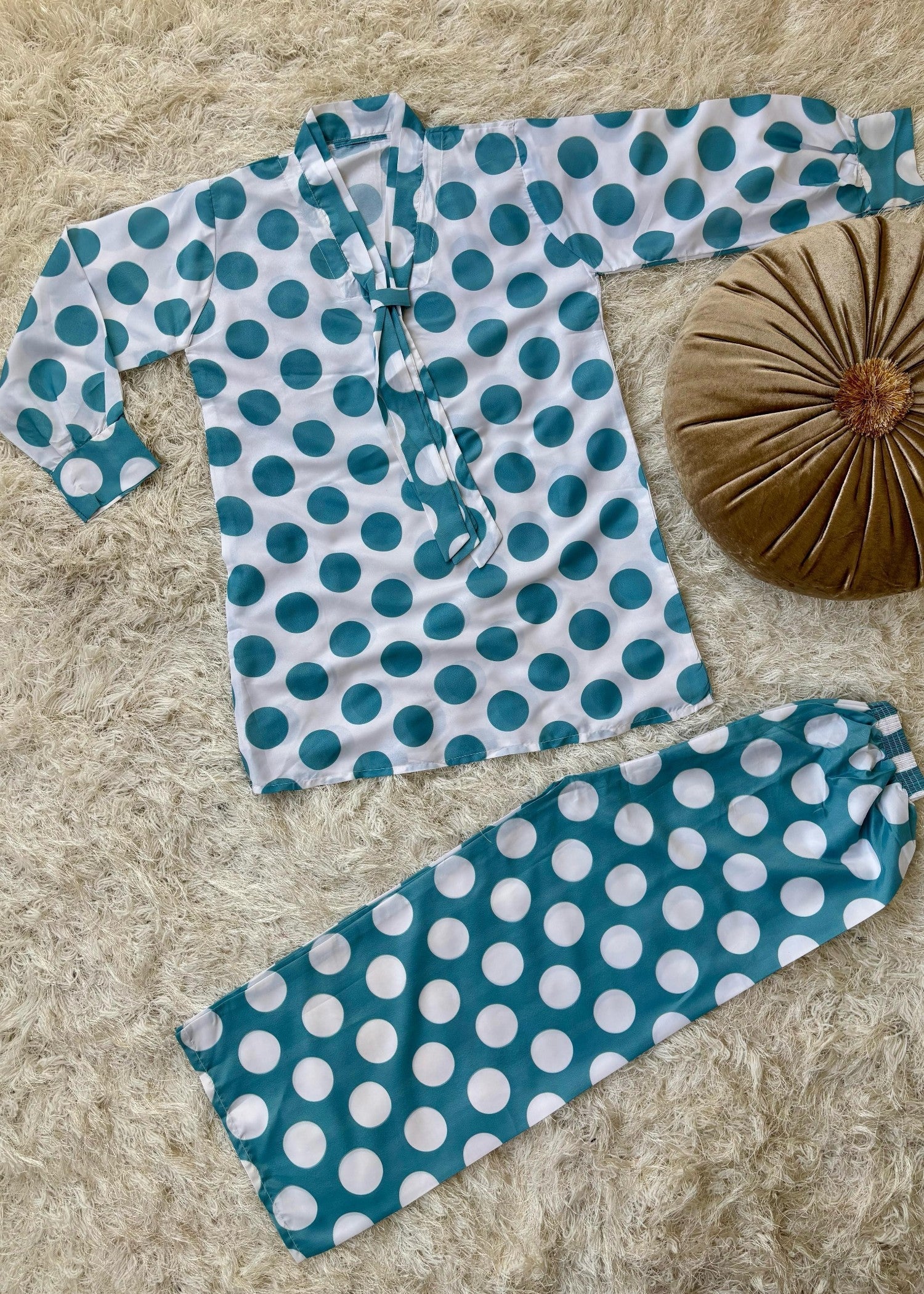 blended grip silk Co Ord Sets in Aquamarine