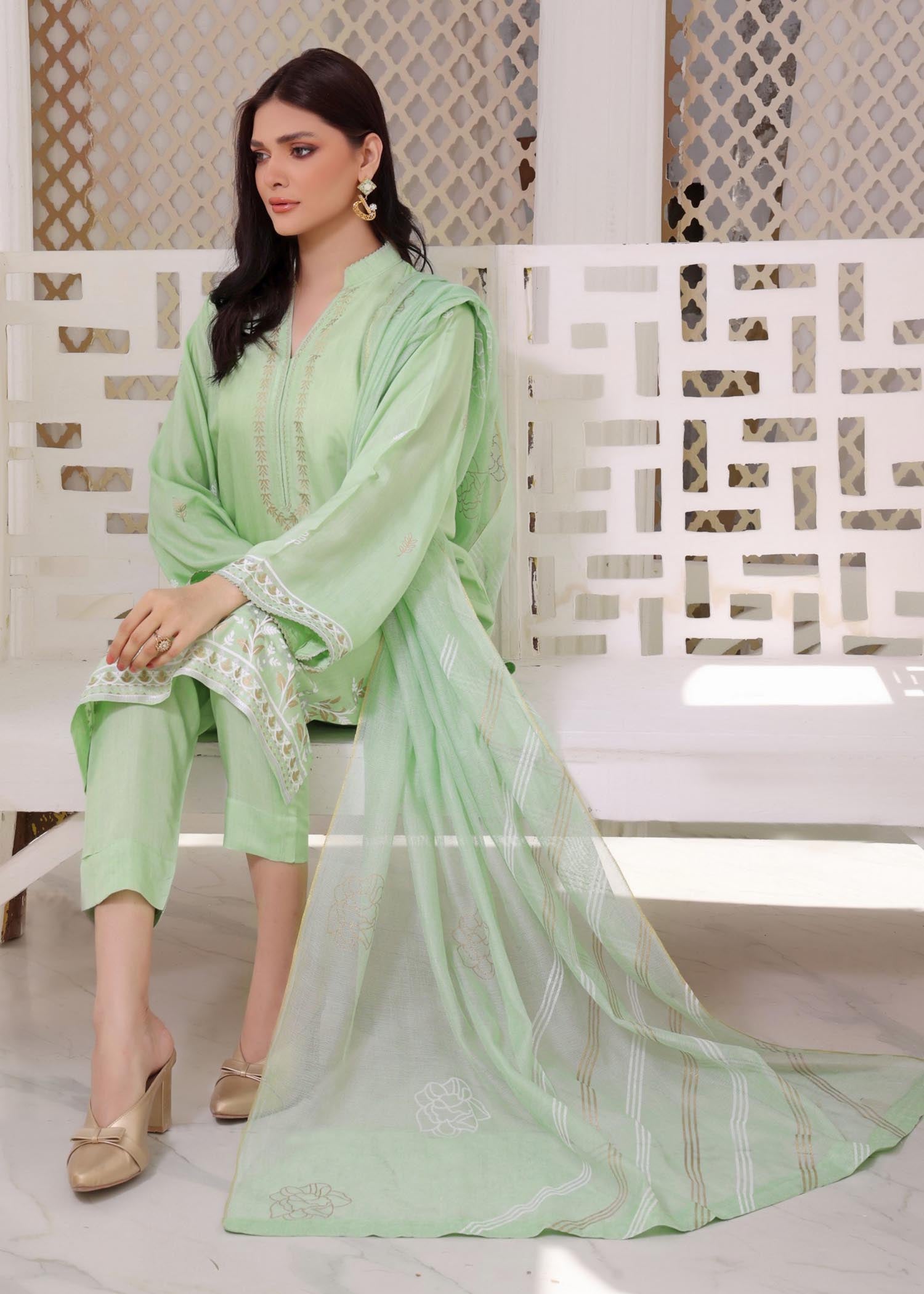 silk Unstitched in Apple green