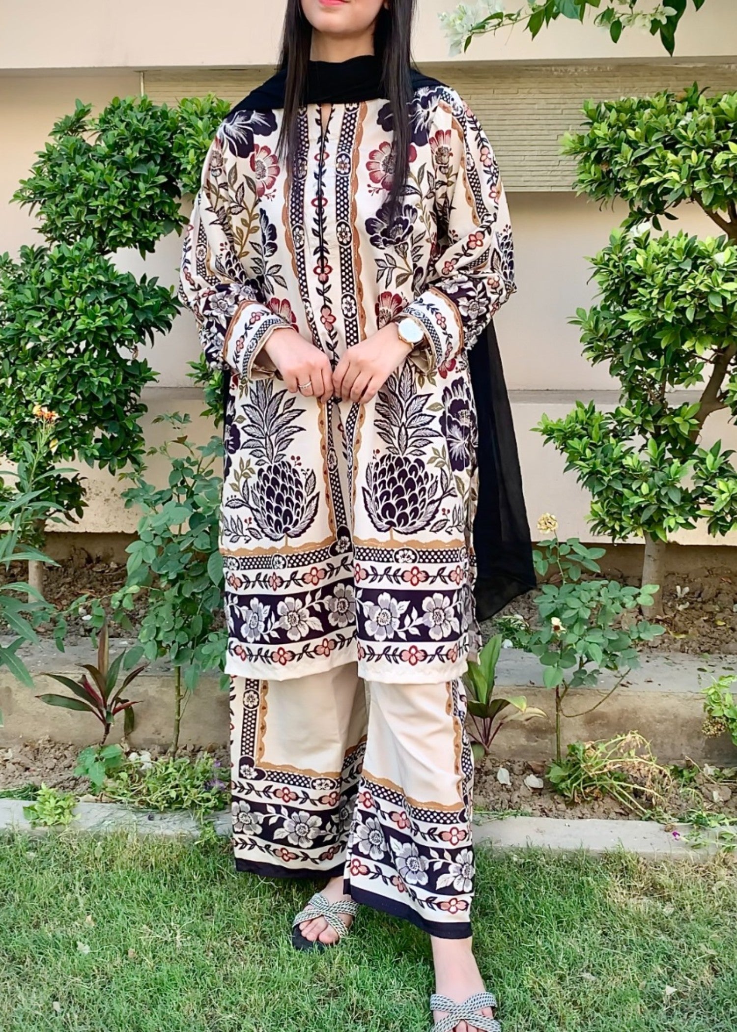 poly lawn Co Ord Sets in Black, wheat