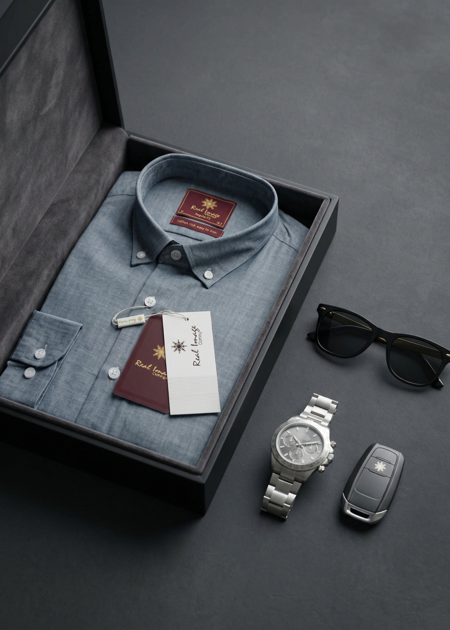 cotton Formal Shirt in Sapphire blue