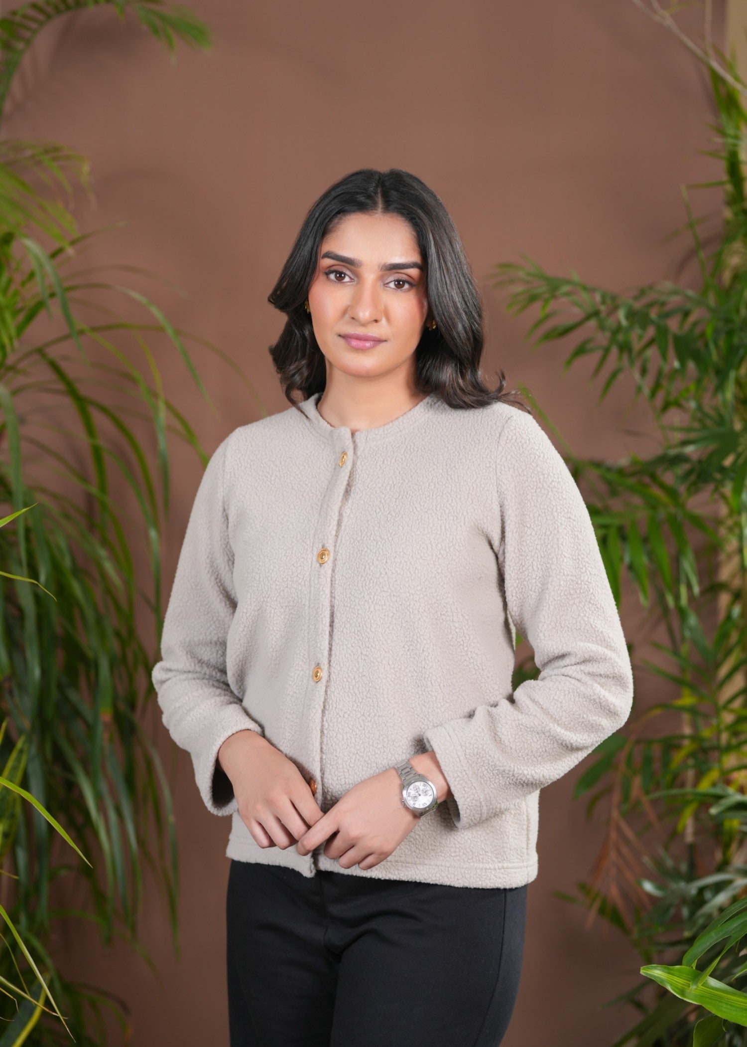 polyester Sweater in Beige