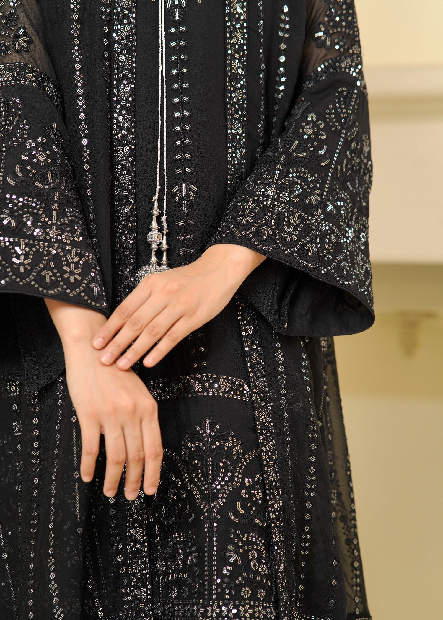 chiffon Gown in Black