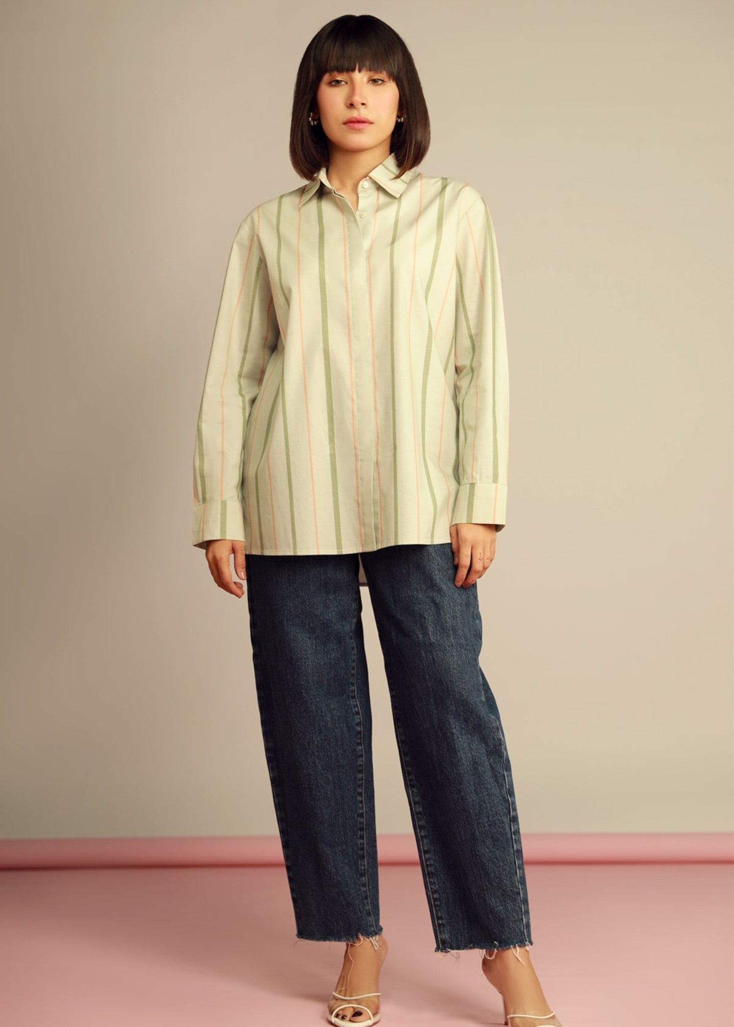 poplin Top in Mint green