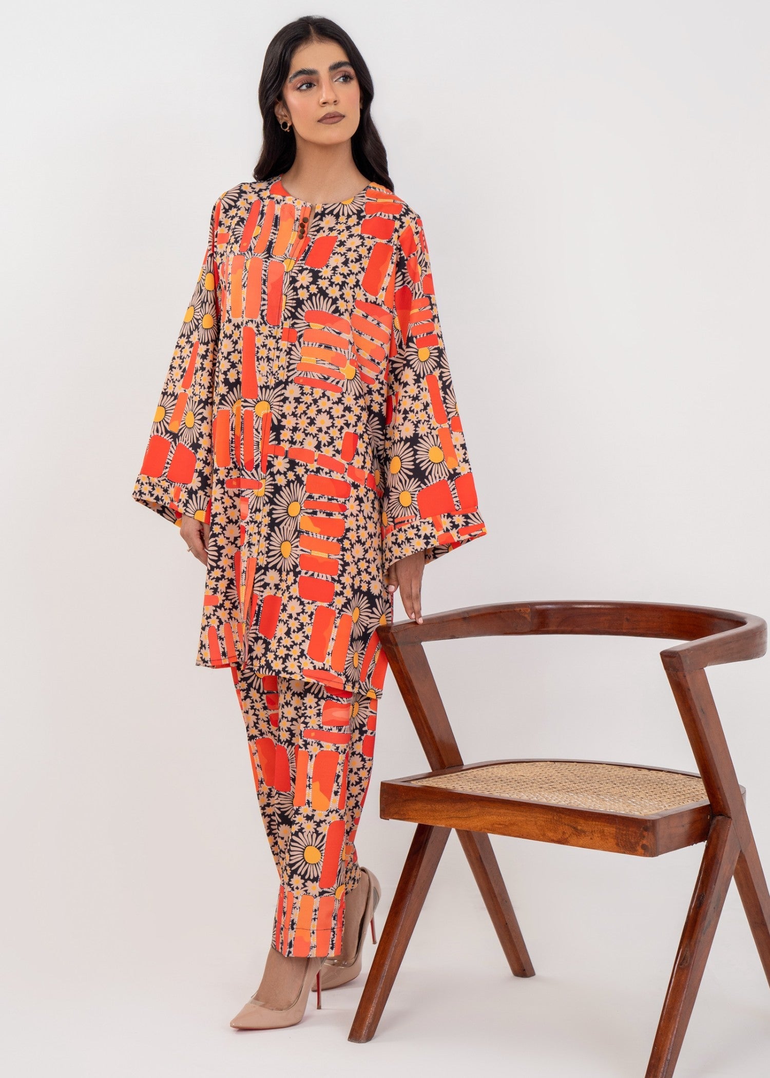 grip Short Frock in Orange