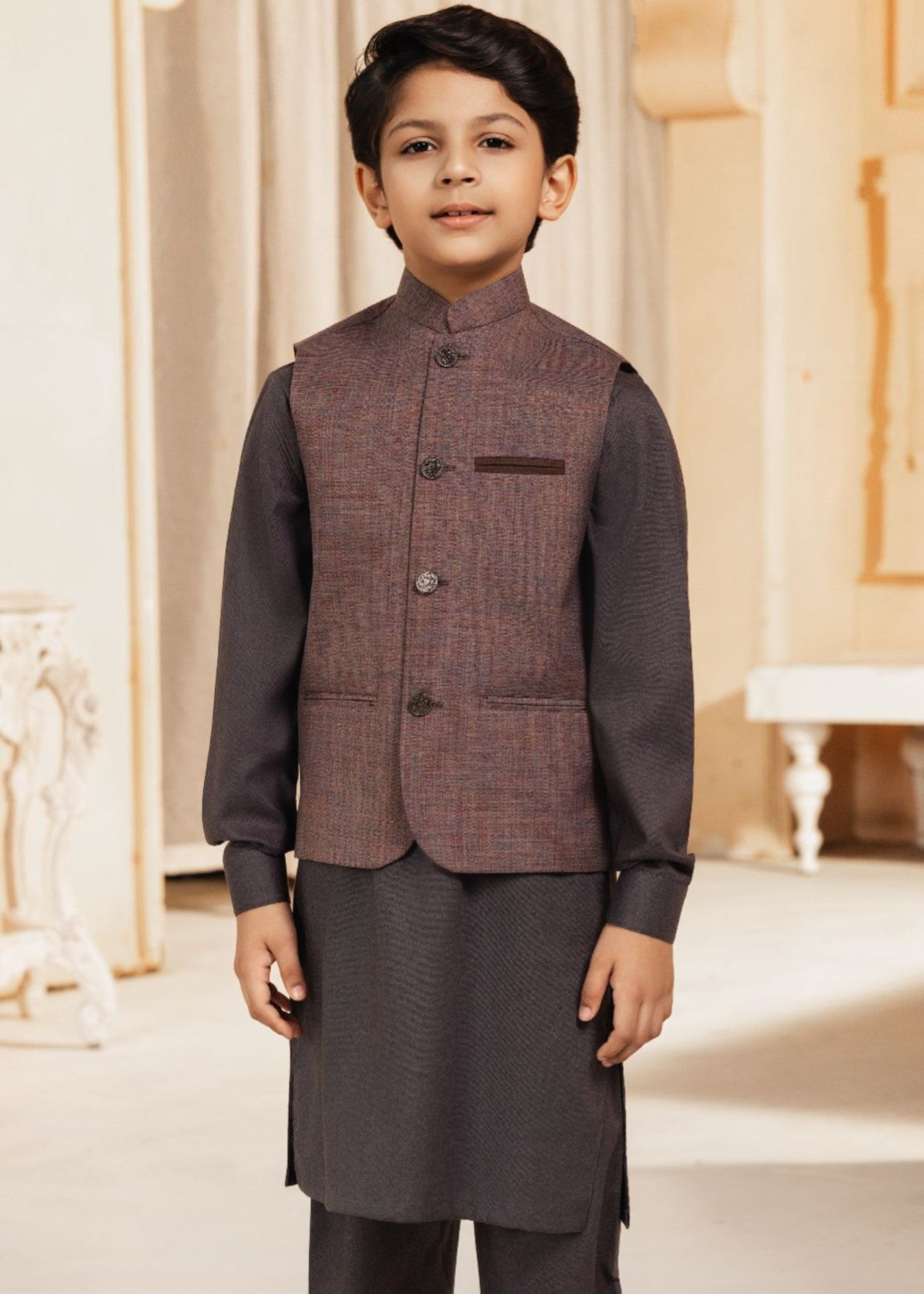 wash & wear Waistcoat in Hazelwood brown
