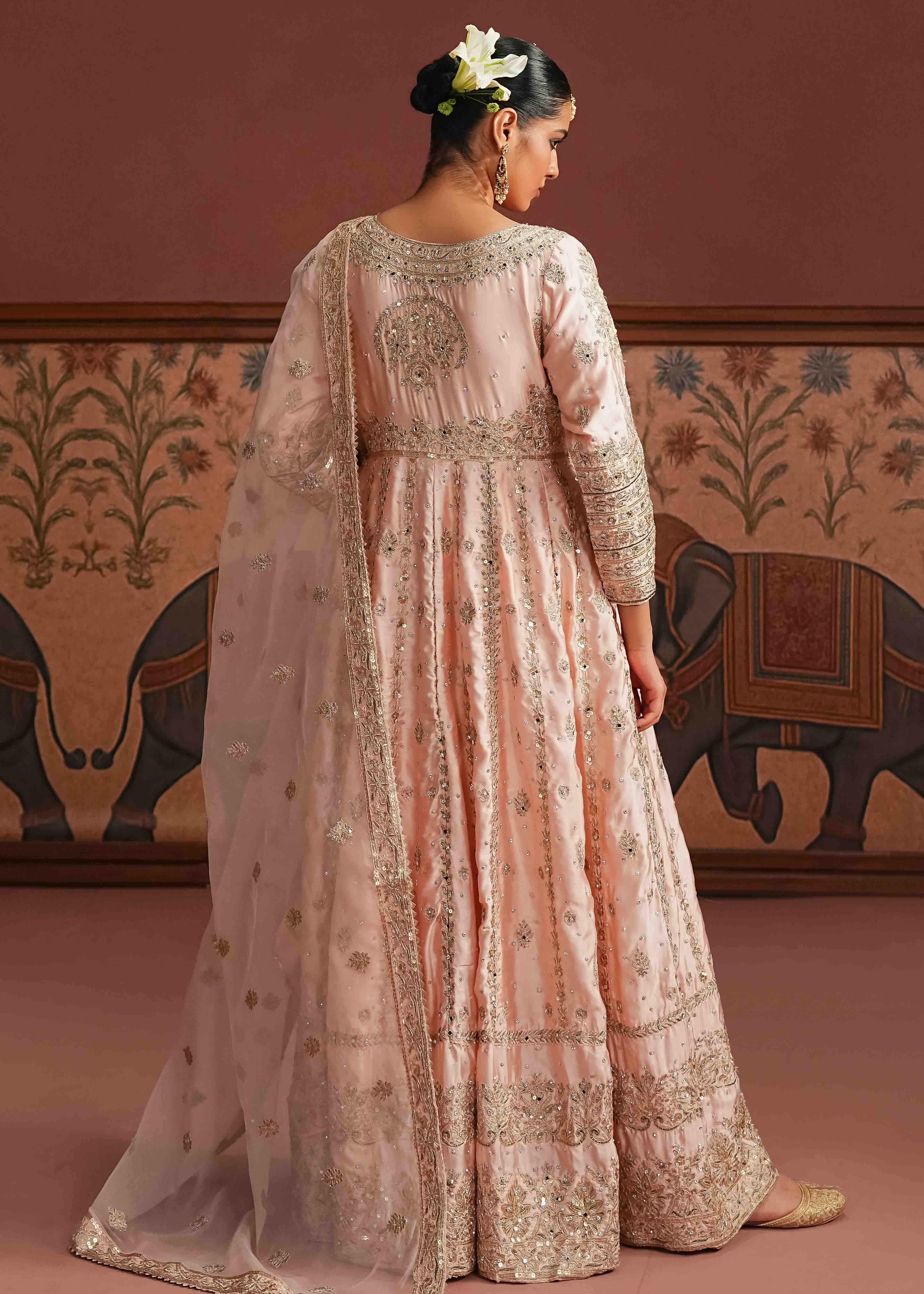 silk Maxi in Peach pink
